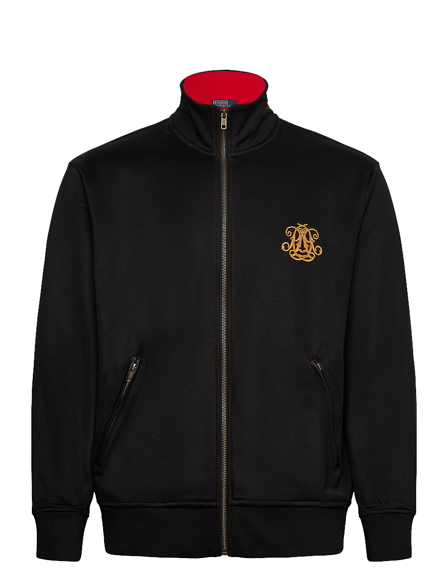 Polo Ralph Lauren - Embroidered Plaited Tricot Track Jacket - sweatshirts - polo black multi - 0