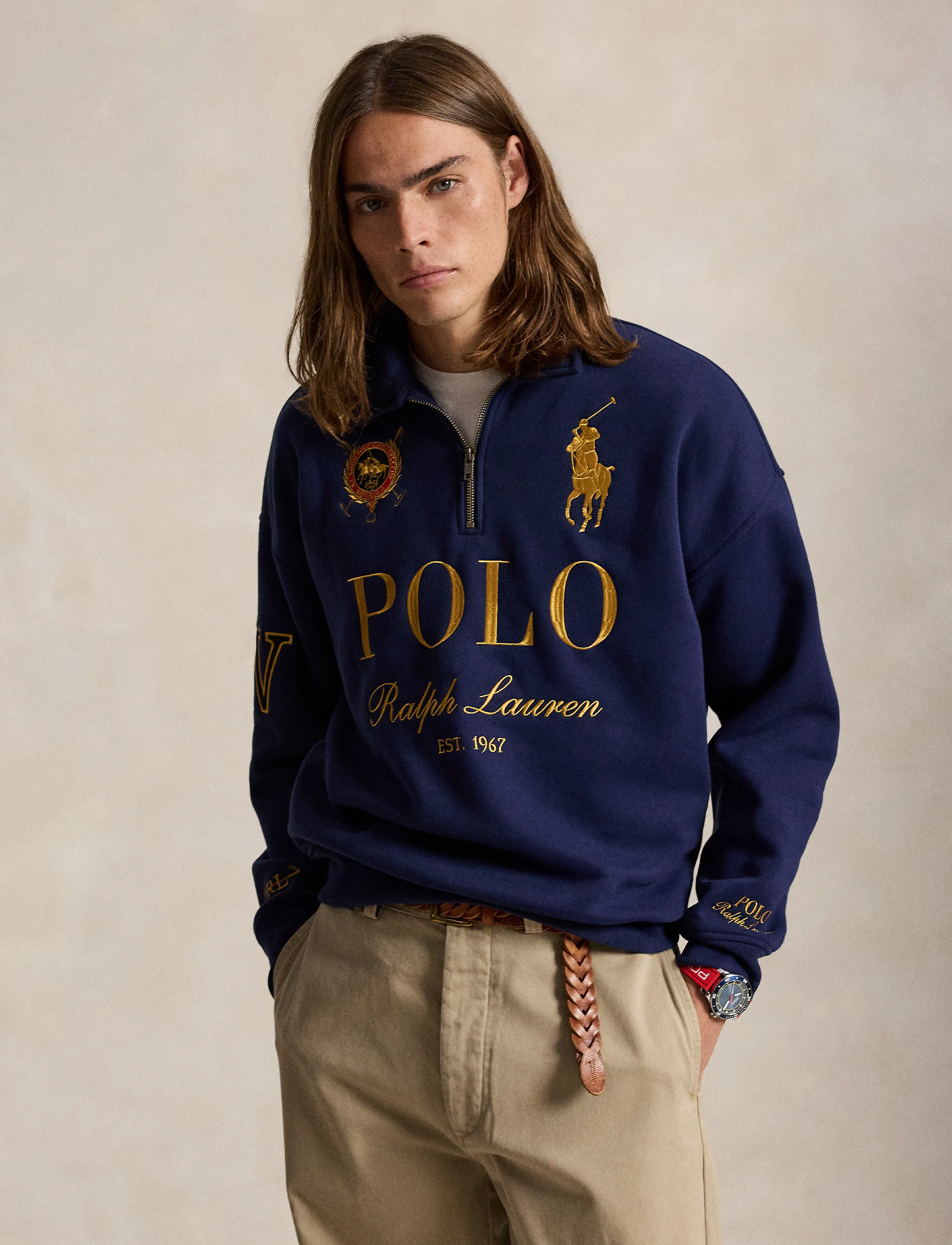 Polo Ralph Lauren Relaxed Fit Big Pony Collared Sweatshirt - Osta stiili järgi - NEWPORT NAVY / navy
