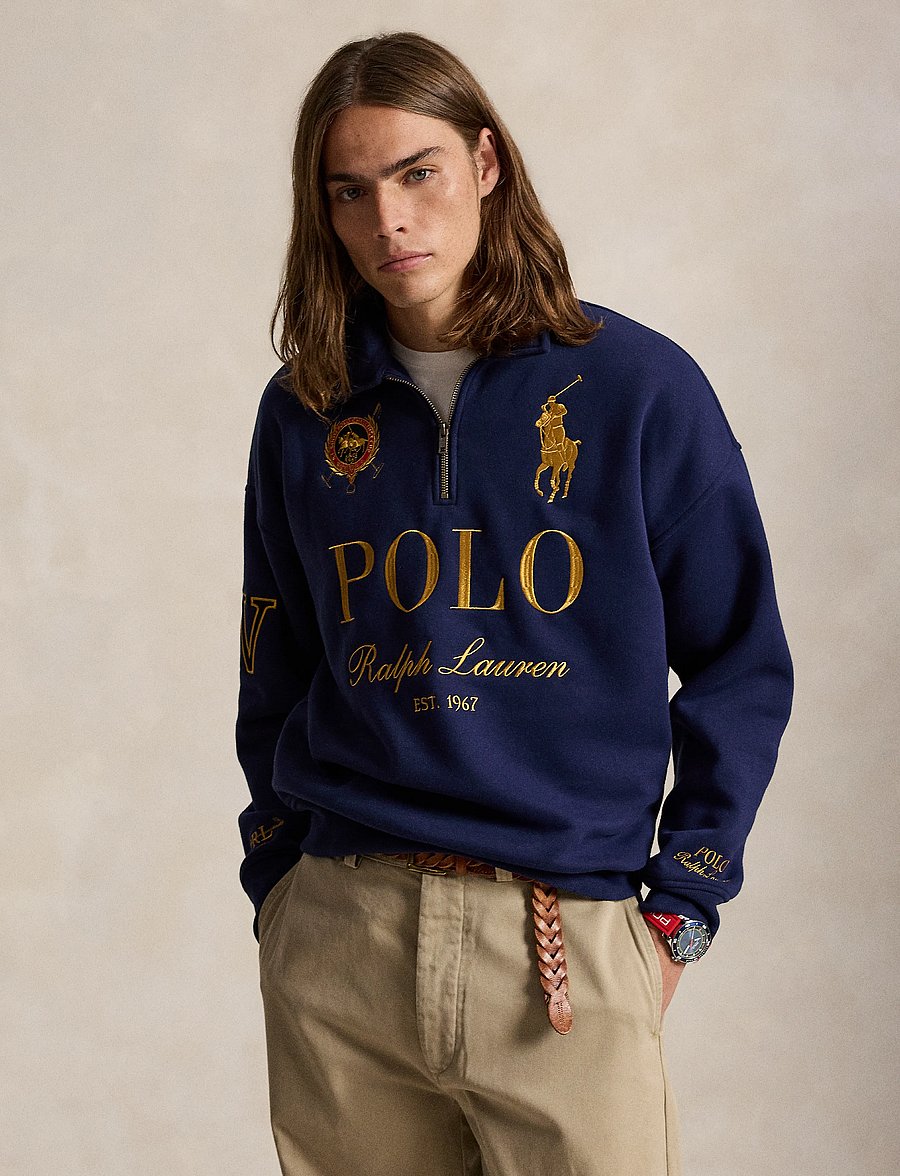 Polo Ralph Lauren - Relaxed Fit Big Pony Collared Sweatshirt - shop by occasion - newport navy - 1