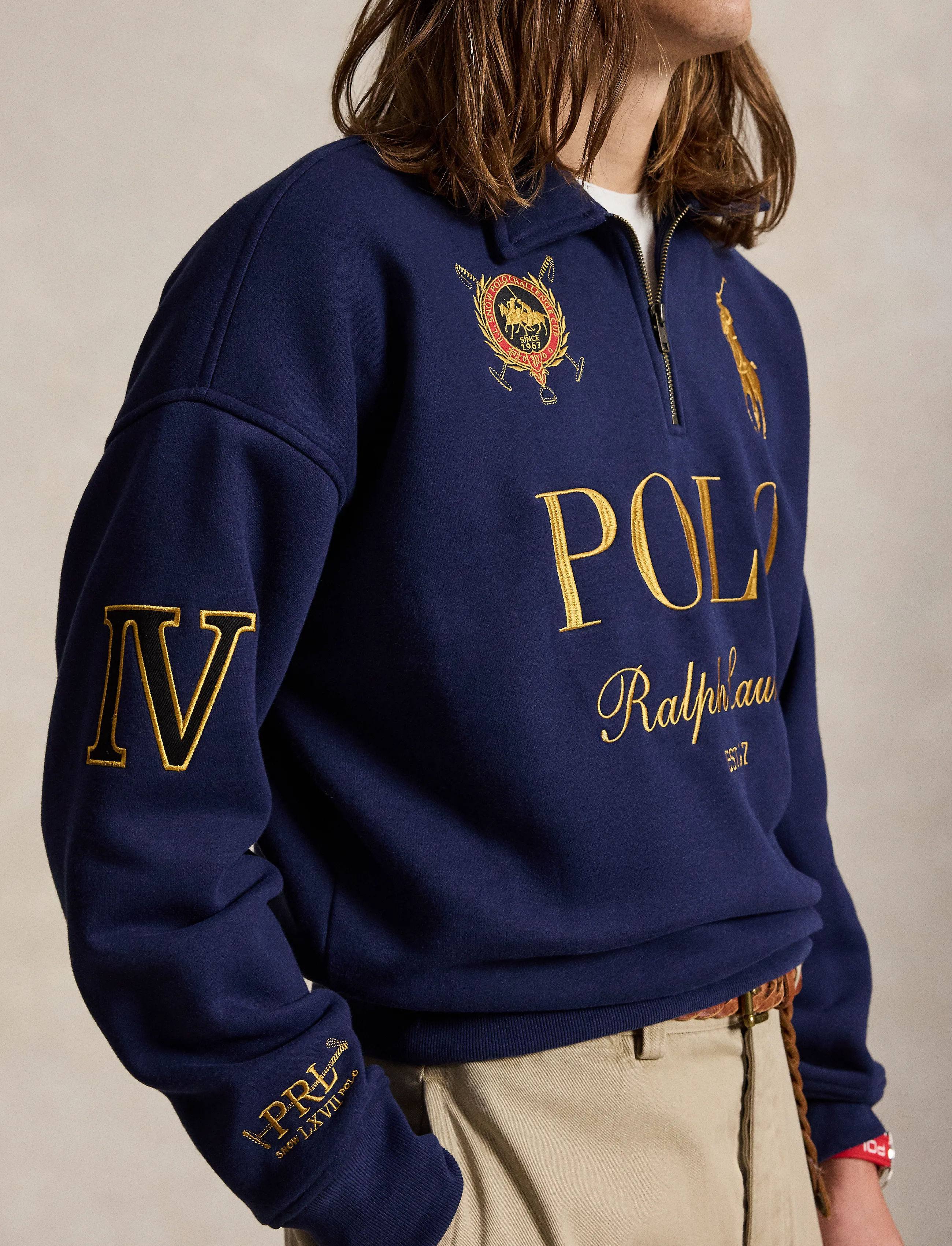 Polo Ralph Lauren - Relaxed Fit Big Pony Collared Sweatshirt - newport navy - 4