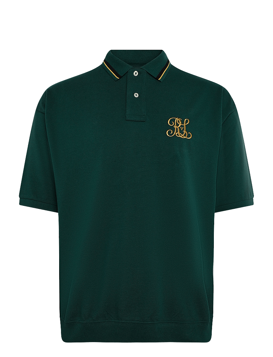 Polo Ralph Lauren - Relaxed Fit Crest Mesh Polo Shirt - stutterma pólóbolir - moss agate - 1