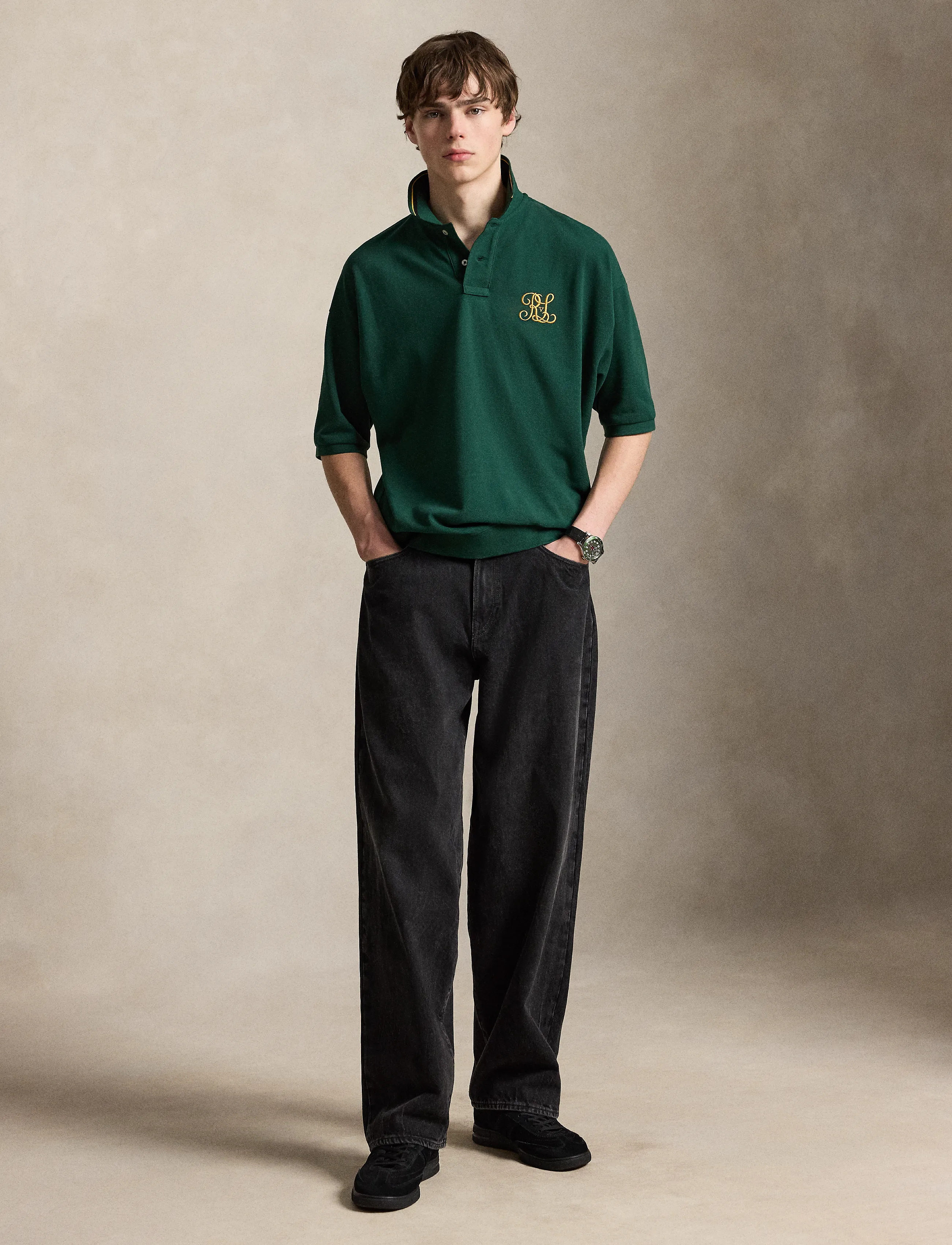 Polo Ralph Lauren Relaxed Fit Crest Mesh Polo Shirt pikéer herr – bild 5