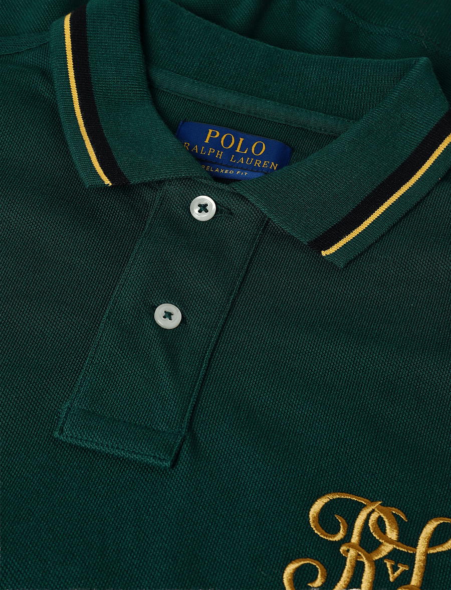 Polo Ralph Lauren - Relaxed Fit Crest Mesh Polo Shirt - stutterma pólóbolir - moss agate - 3