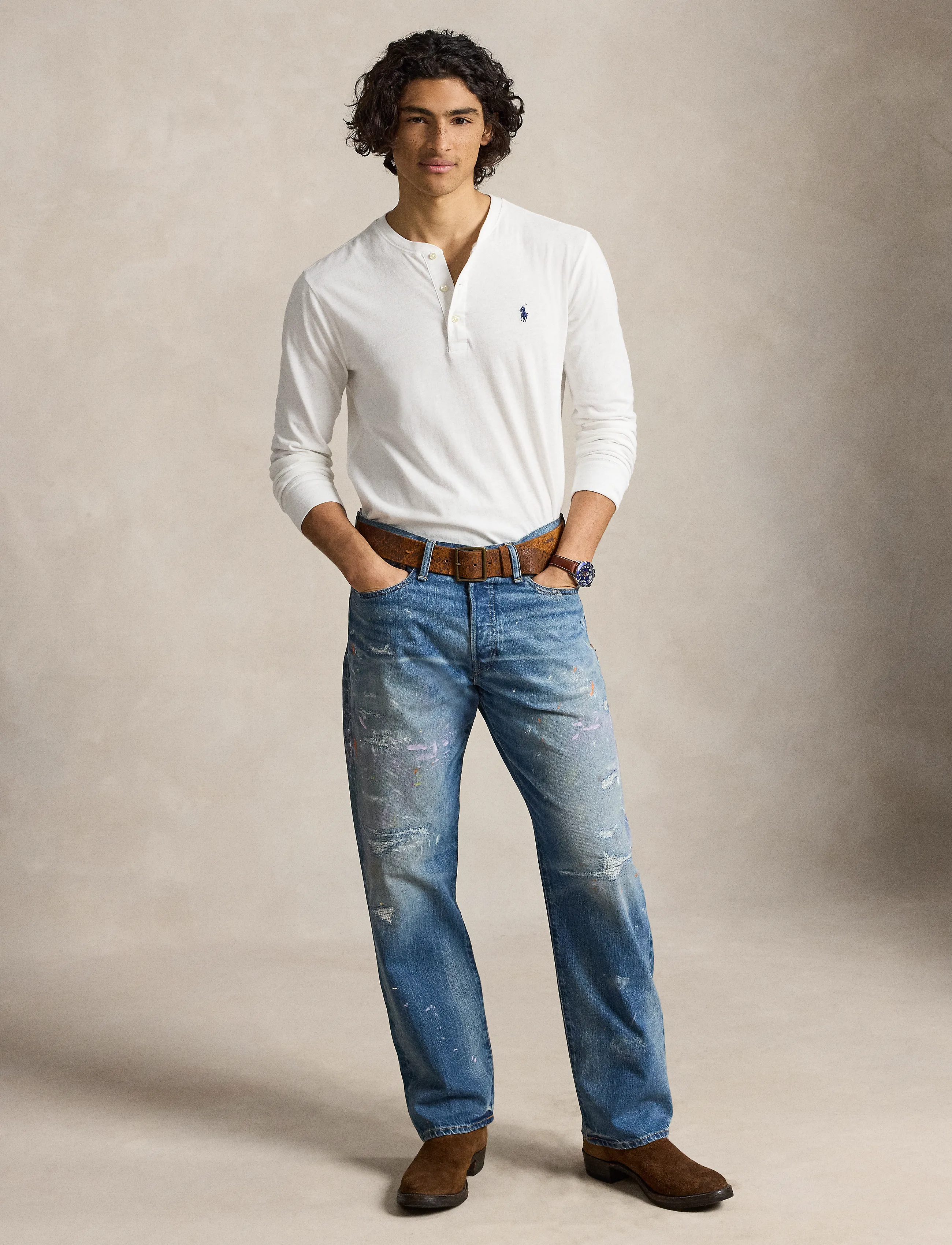 Polo Ralph Lauren - Classic Fit Jersey Henley Shirt - langärmelige t-shirts - white - 5