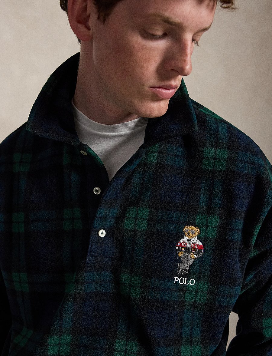 Polo Ralph Lauren - Polo Bear Plaid Fleece Sweatshirt - teddy-pusad - blackwatch - 4