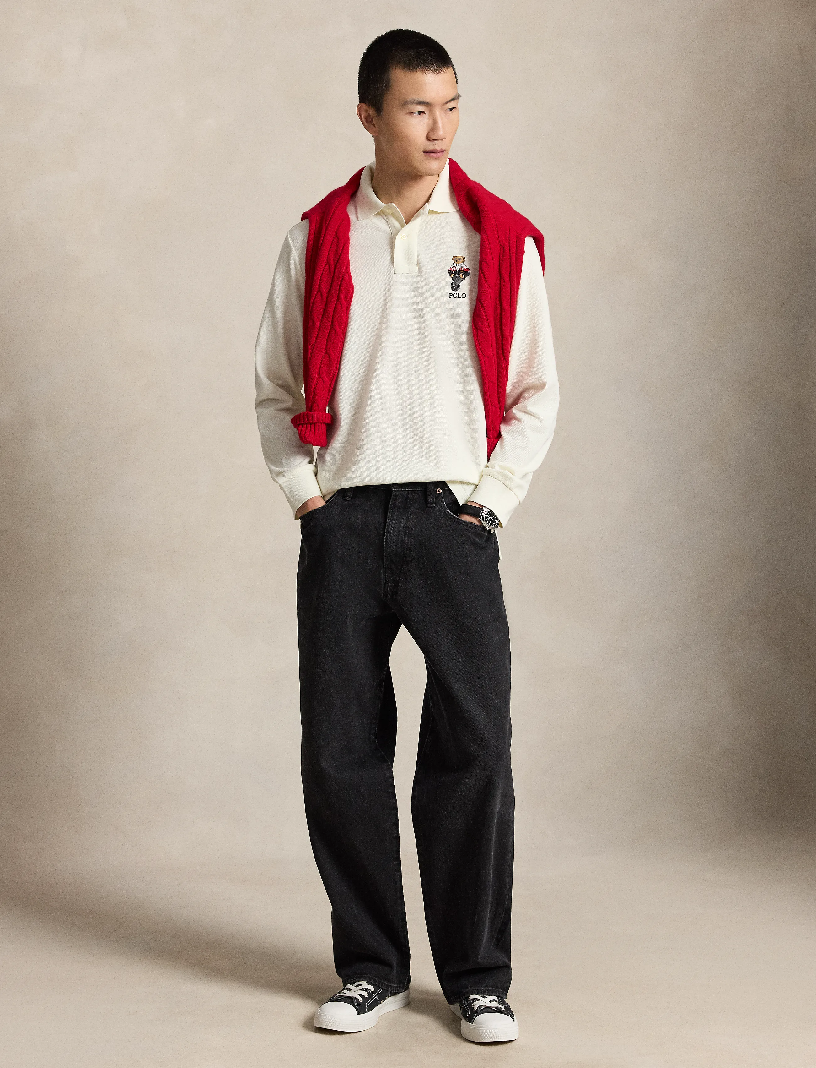 Polo Ralph Lauren - Classic Fit Polo Bear Mesh Polo Shirt - clubhouse cream - 5