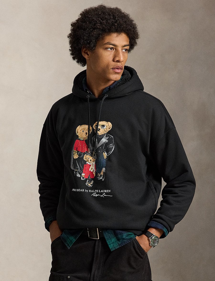 Polo Ralph Lauren - Polo Bear hoodie i fleece - hoodies - polo black - 1
