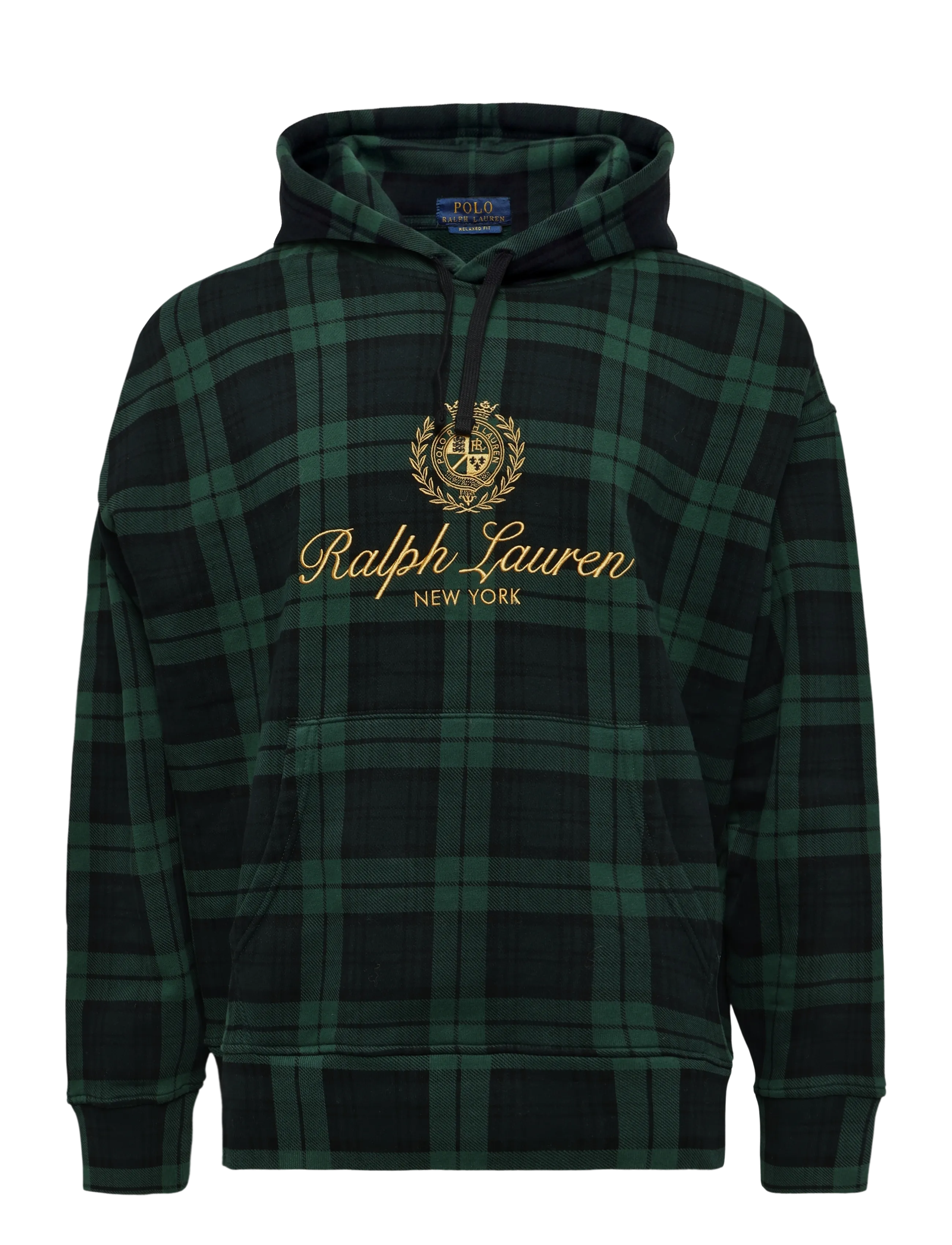 Polo Ralph Lauren Relaxed Fit Crest-Embroidered Hoodie - Kapuzenpullover - BLACKWATCH PLAID / green