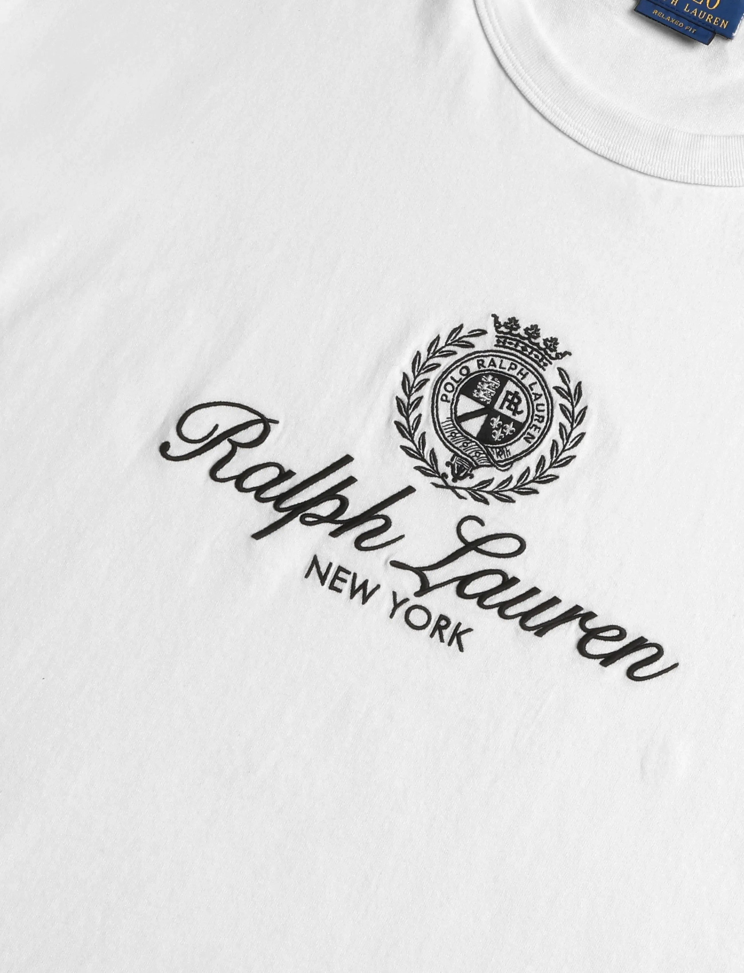 Polo Ralph Lauren - Relaxed Fit Crest-Embroidered T-Shirt - kurzärmelige t-shirts - trophy cream - 2