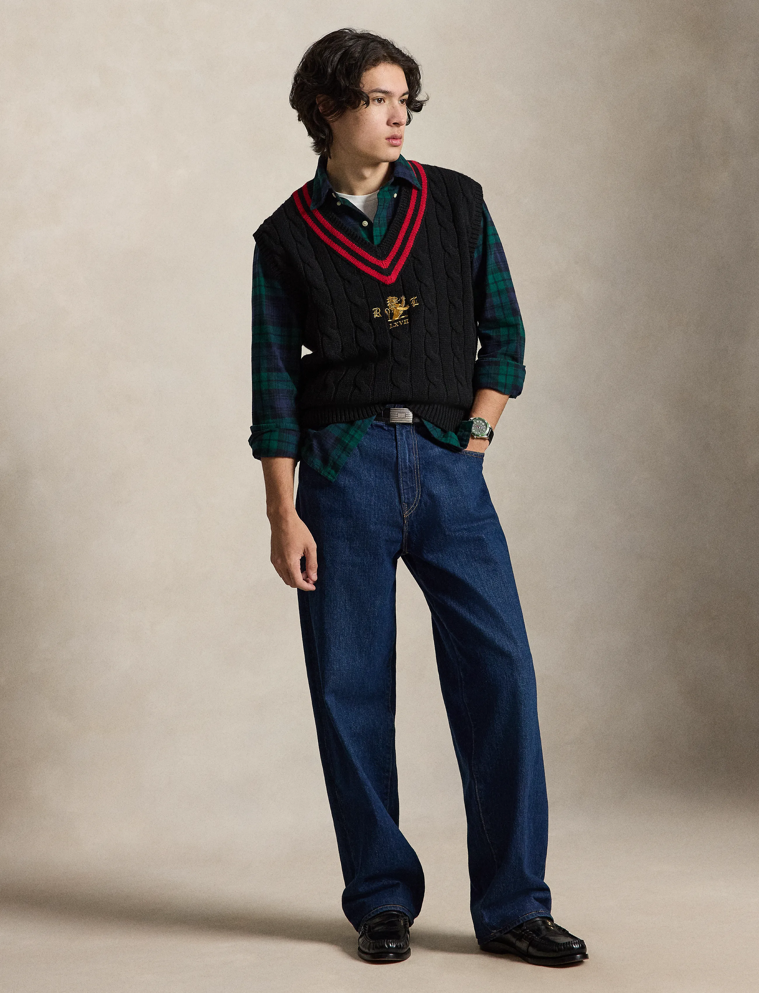 Polo Ralph Lauren - Wool Cricket Sweater Vest - strikveste - black combo - 5
