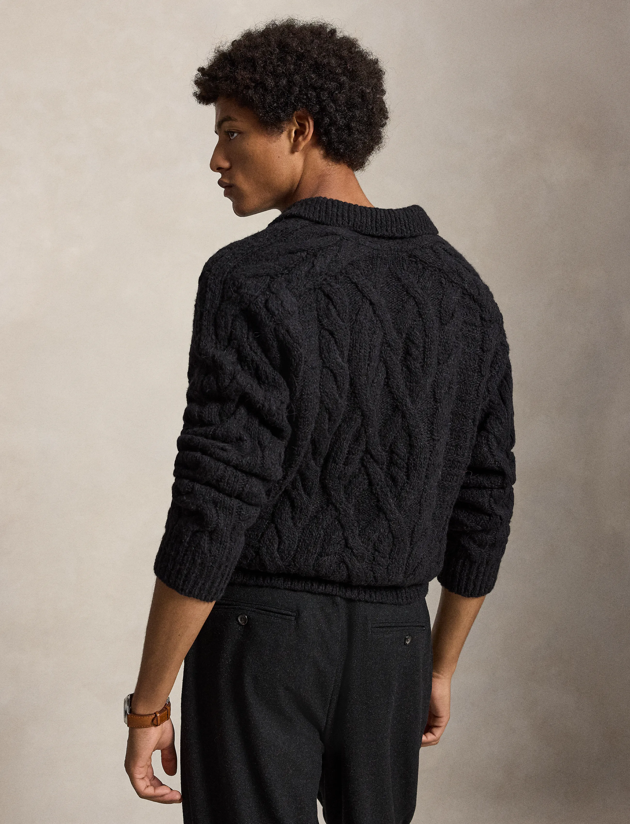 Polo Ralph Lauren - Aran-Knit Wool-Alpaca Sweater - polo black - 2