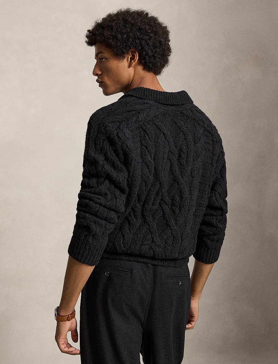 Polo Ralph Lauren - Aran-Knit Wool-Alpaca Sweater - polo black - 2