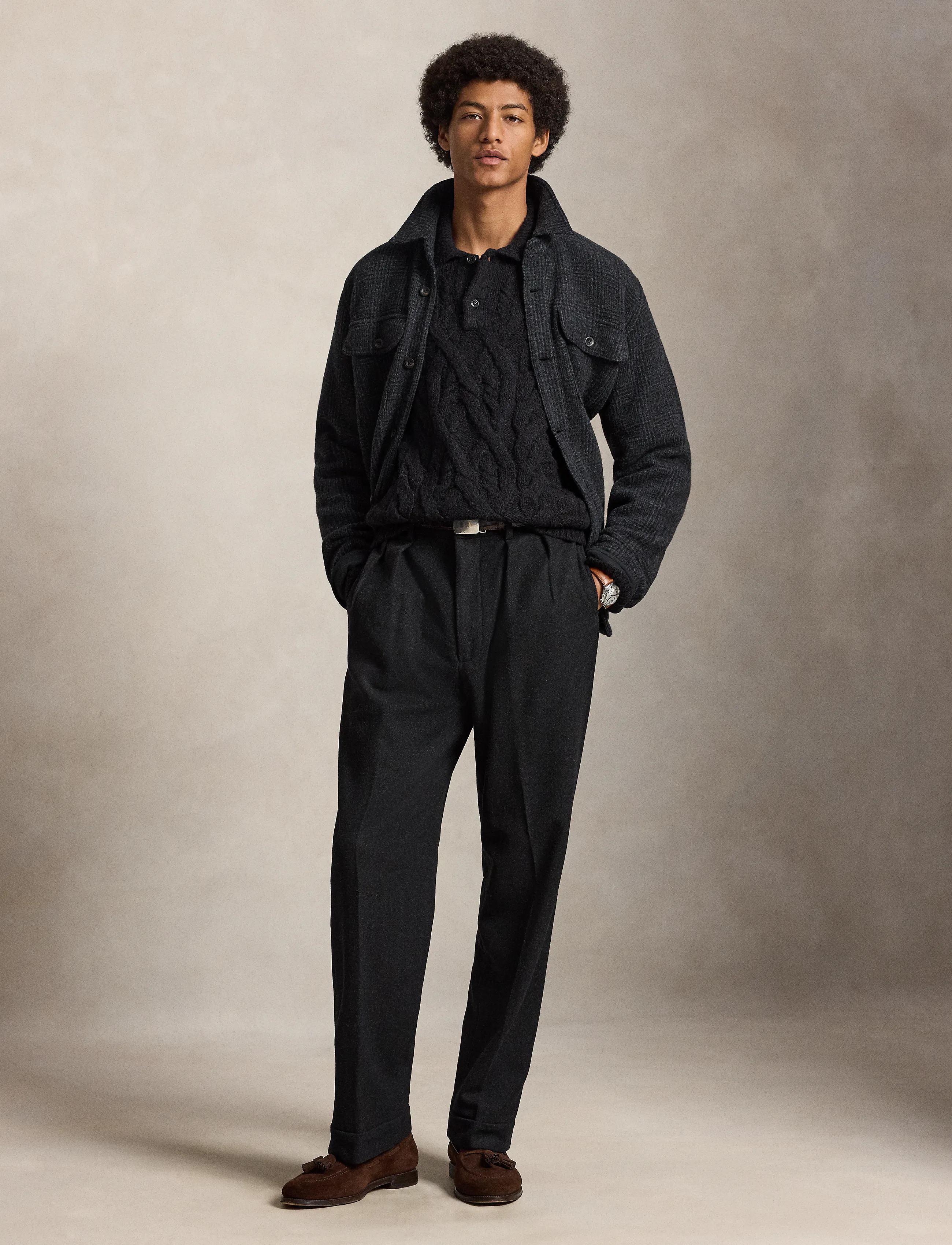 Polo Ralph Lauren - Aran-Knit Wool-Alpaca Sweater - polo black - 4
