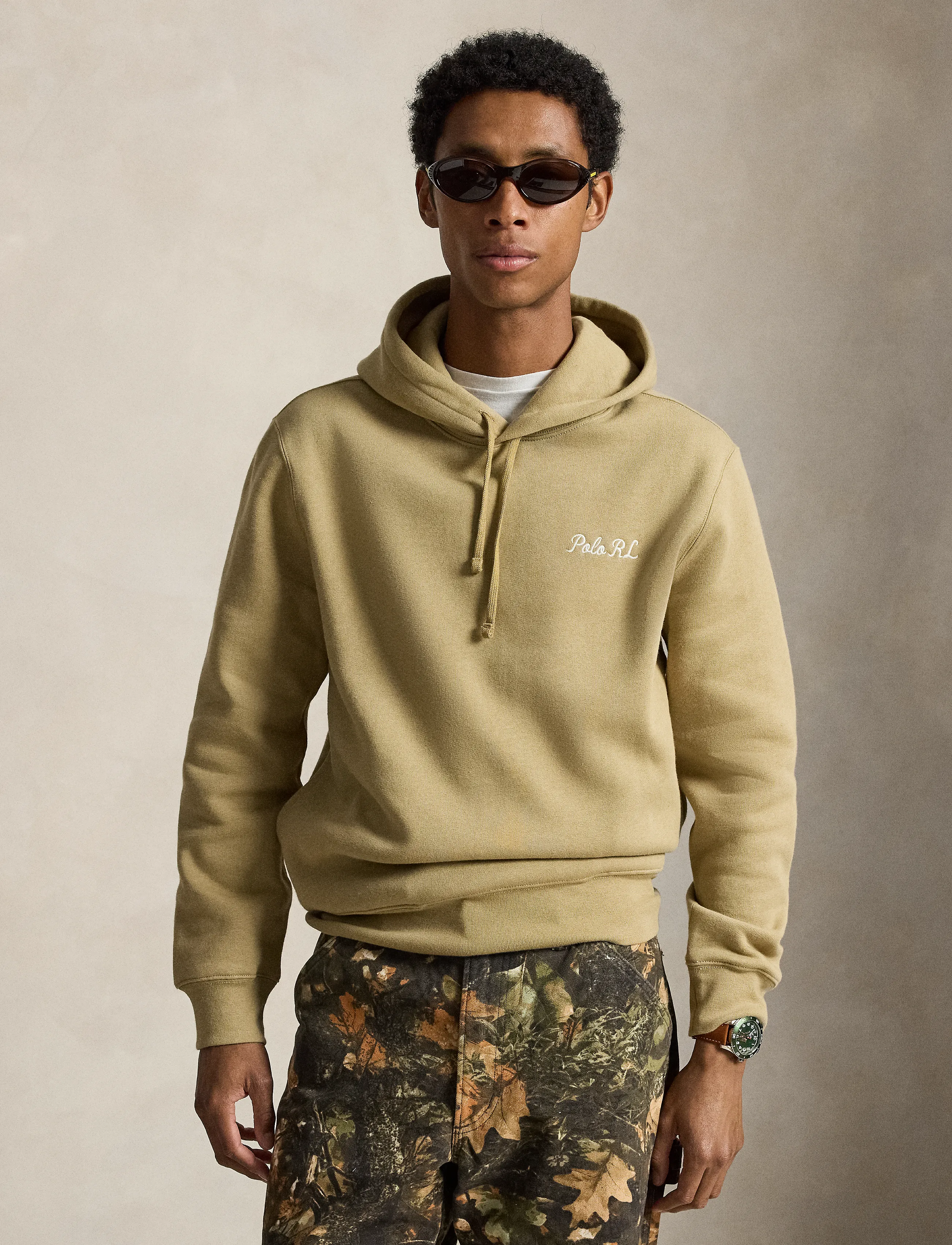 Polo Ralph Lauren SEASONAL FLEECE-KNT-SWEATSHIRT - Kläder - RL KHAKI / khaki/green