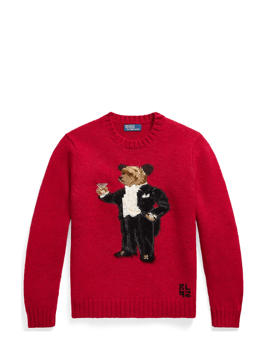 Polo Ralph Lauren - Martini Bear Sweater - rundhals - regal carmine - 0
