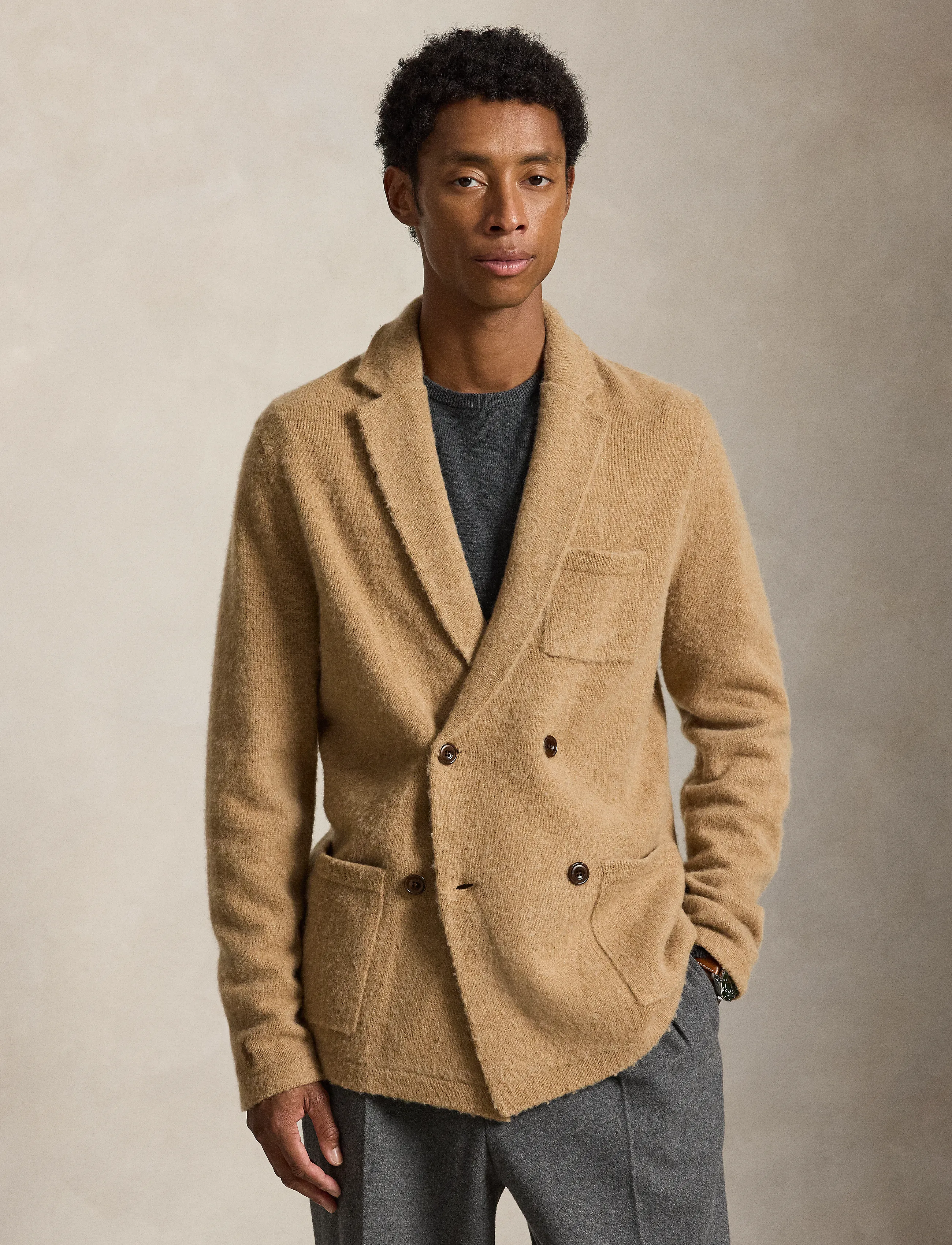 Polo Ralph Lauren Wool-Cashmere Blazer Cardigan - Shop by occasion - CROUTON TAN HEATH / beige