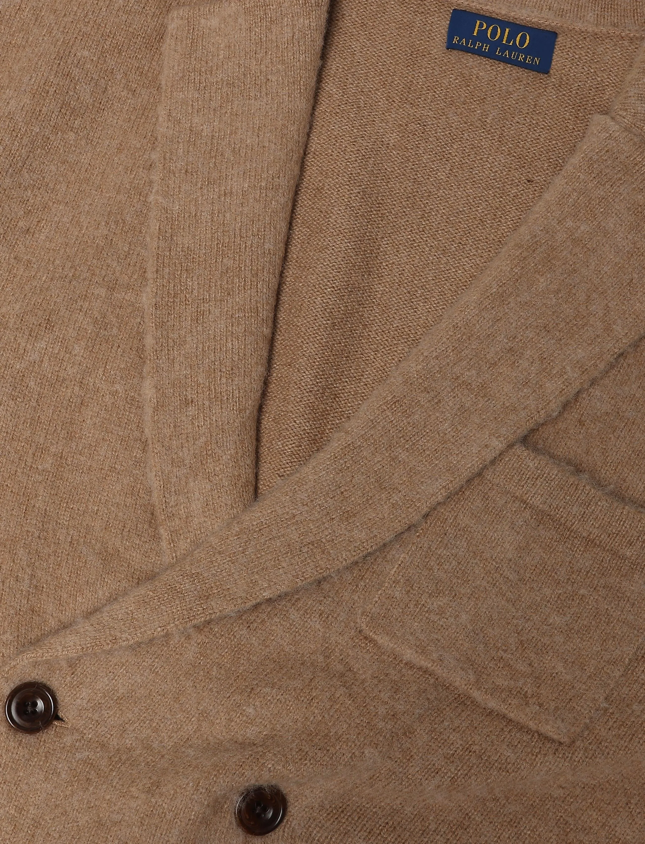 Polo Ralph Lauren - Wool-Cashmere Blazer Cardigan - cardigans - crouton tan heath - 2