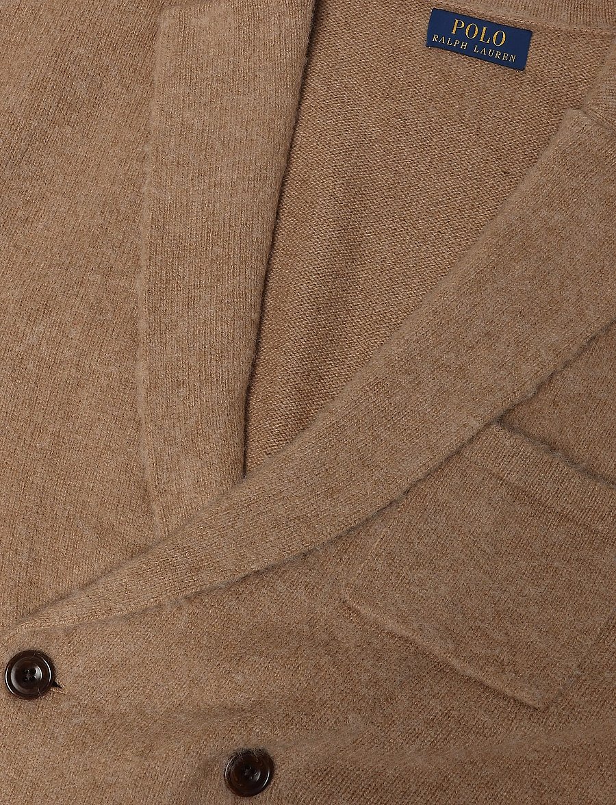 Polo Ralph Lauren - Wool-Cashmere Blazer Cardigan - cardigans - crouton tan heath - 2