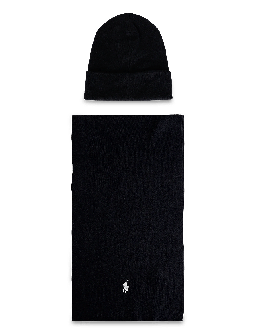 Polo Ralph Lauren - Rib-Knit Cotton Beanie & Scarf Gift Set - kupuj według okazji - navy hthr w/ c173 - 0