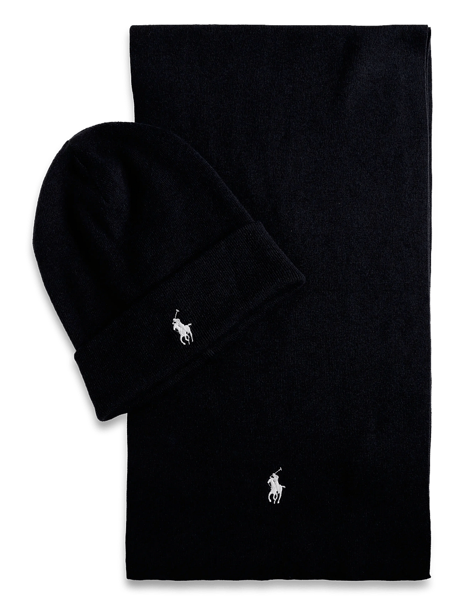 Polo Ralph Lauren - Rib-Knit Cotton Beanie & Scarf Gift Set - kupuj według okazji - navy hthr w/ c173 - 3