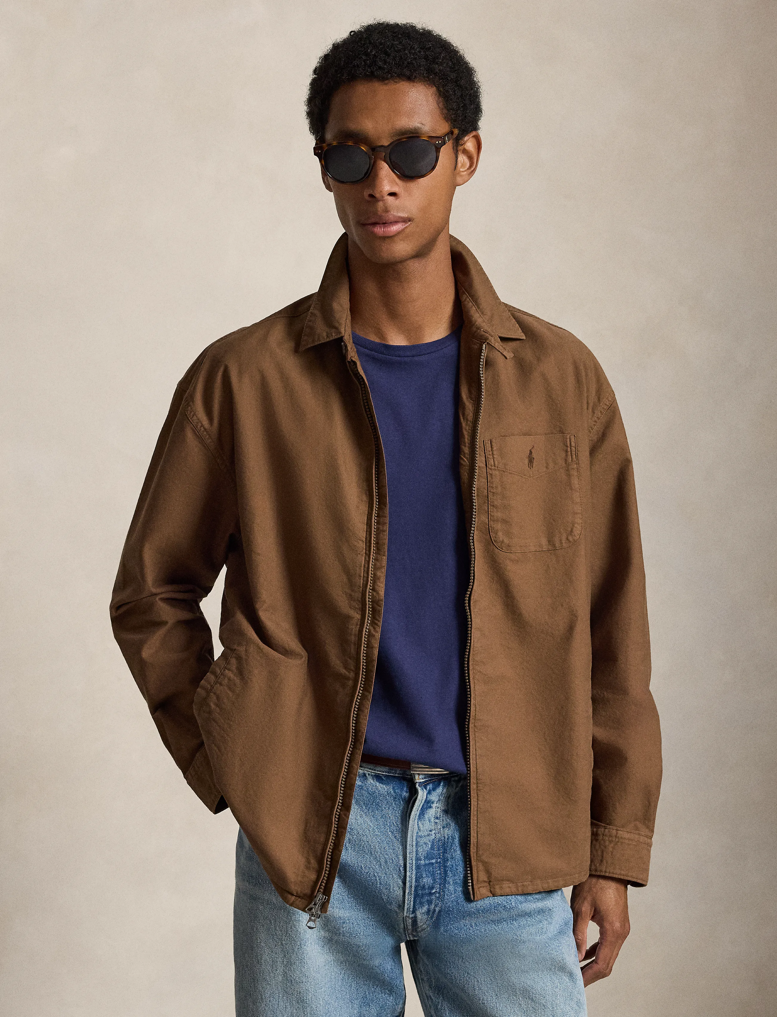 Polo Ralph Lauren - Relaxed Oxford Full-Zip Overshirt - vestes de printemps - chestnut - 5