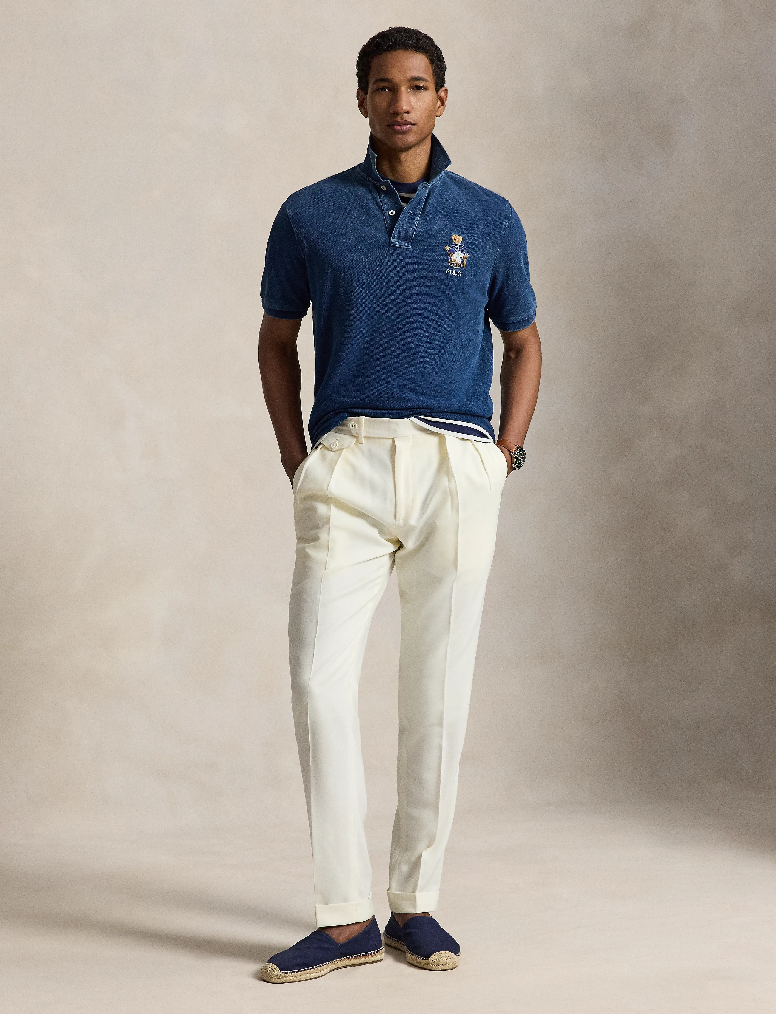Polo Ralph Lauren - Classic Fit Polo Bear Mesh Polo Shirt - lühikeste varrukatega polod - newport bear- med - 4