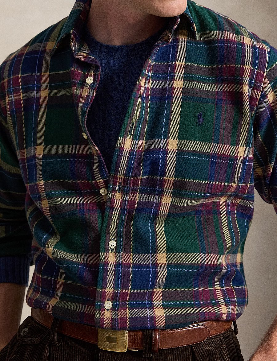 Polo Ralph Lauren - Custom Fit Plaid Flannel Shirt - flannel shirts - 7402 forest burgu - 4