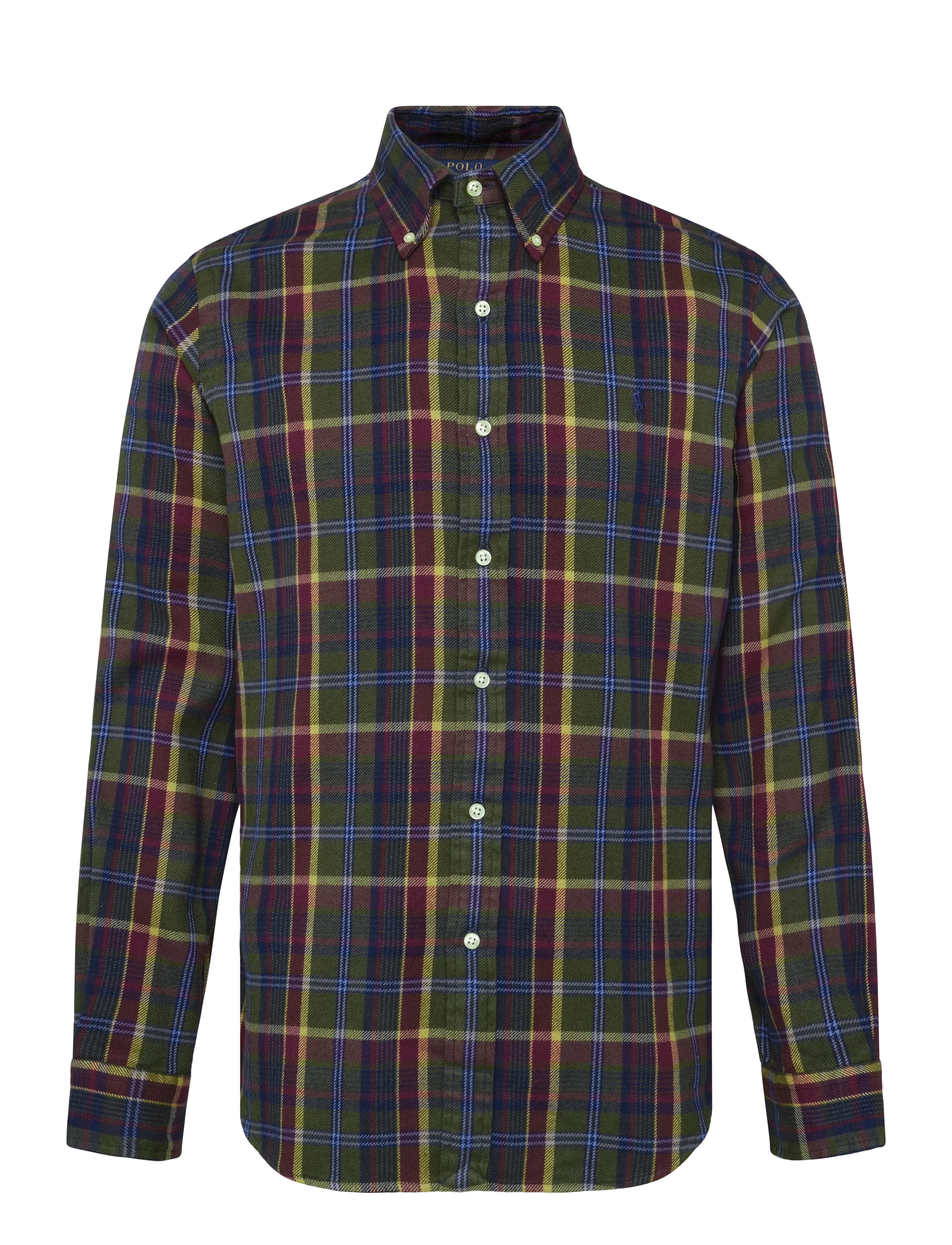 Polo Ralph Lauren BRUSHED FLANNEL-WVN-SHIRT - Hemden - 7403B OLIVE BERRY / khaki/green