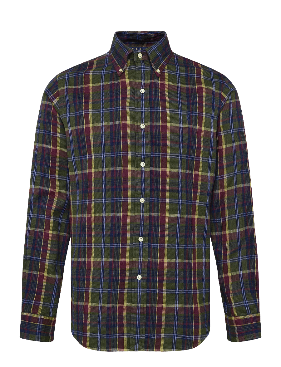 Polo Ralph Lauren - BRUSHED FLANNEL-WVN-SHIRT - flanell-hemden - 7403b olive berry - 0
