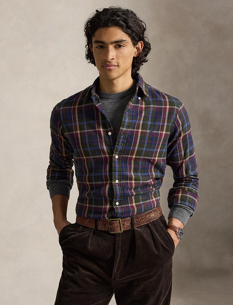 Polo Ralph Lauren - Custom Fit Plaid Flannel Shirt - flannel-skjorter - 7403b olive berry - 1