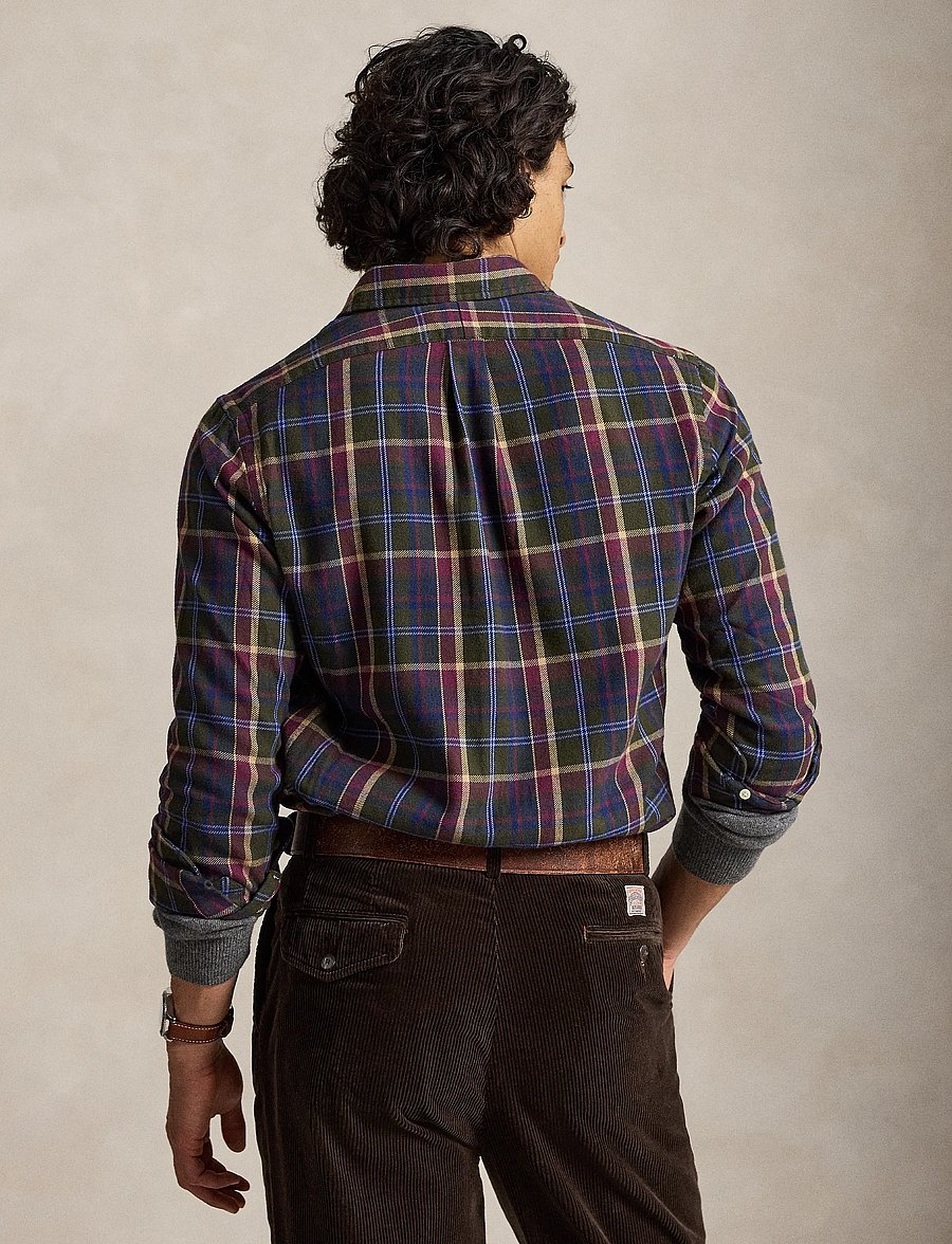 Polo Ralph Lauren - Custom Fit Plaid Flannel Shirt - flannel-skjorter - 7403b olive berry - 4