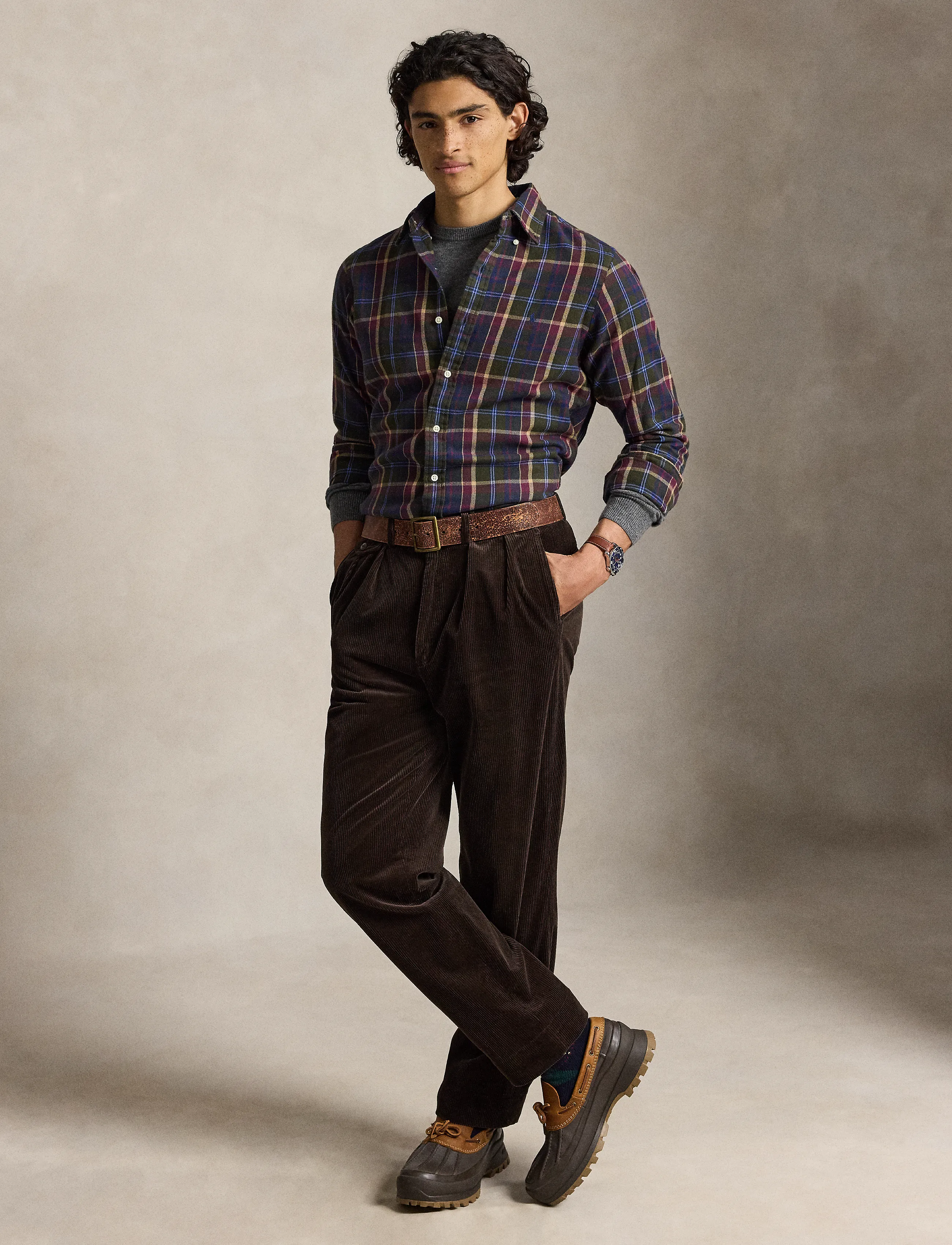 Polo Ralph Lauren - Custom Fit Plaid Flannel Shirt - flannel-skjorter - 7403b olive berry - 5