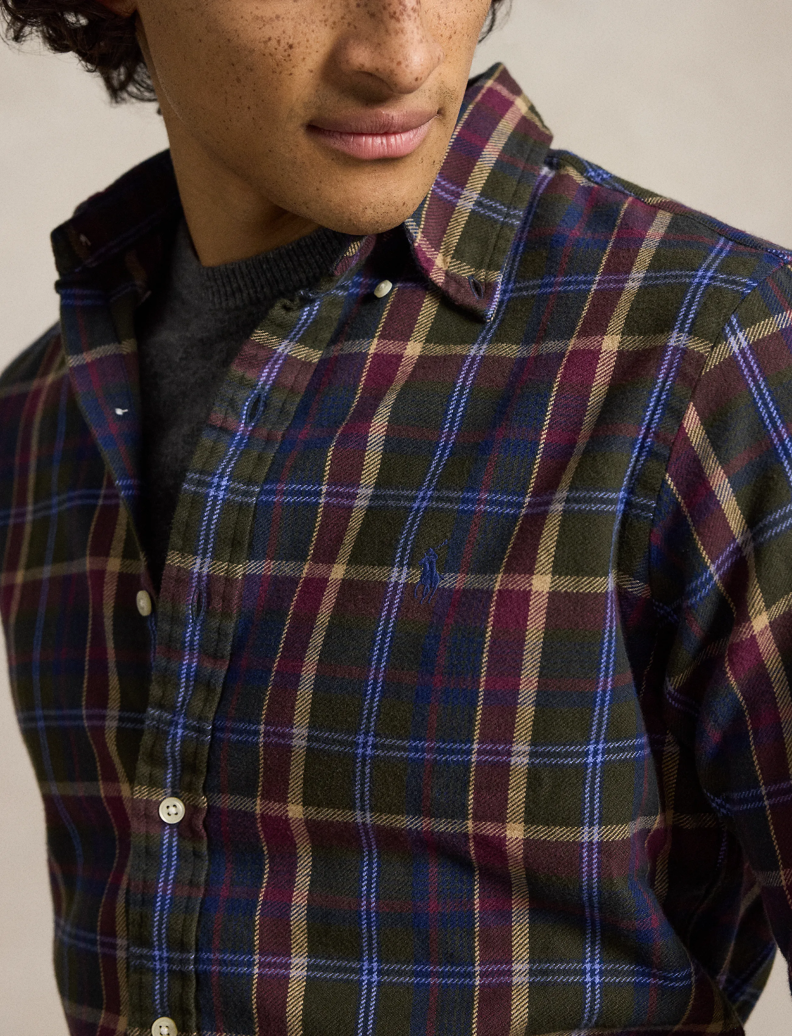 Polo Ralph Lauren Custom Fit Plaid Flannel Shirt rutiga skjortor herr – bild 4