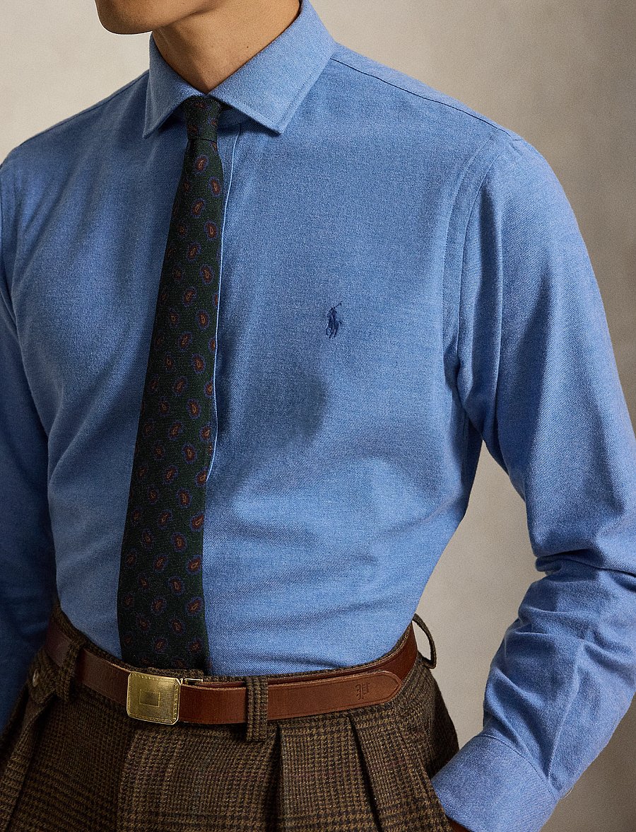 Polo Ralph Lauren - Custom Fit Performance Twill Shirt - casual - blue borage heath - 5
