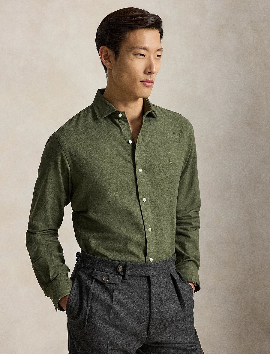 Polo Ralph Lauren - Custom Fit Performance Twill Shirt - casual - olive shrub heath - 1