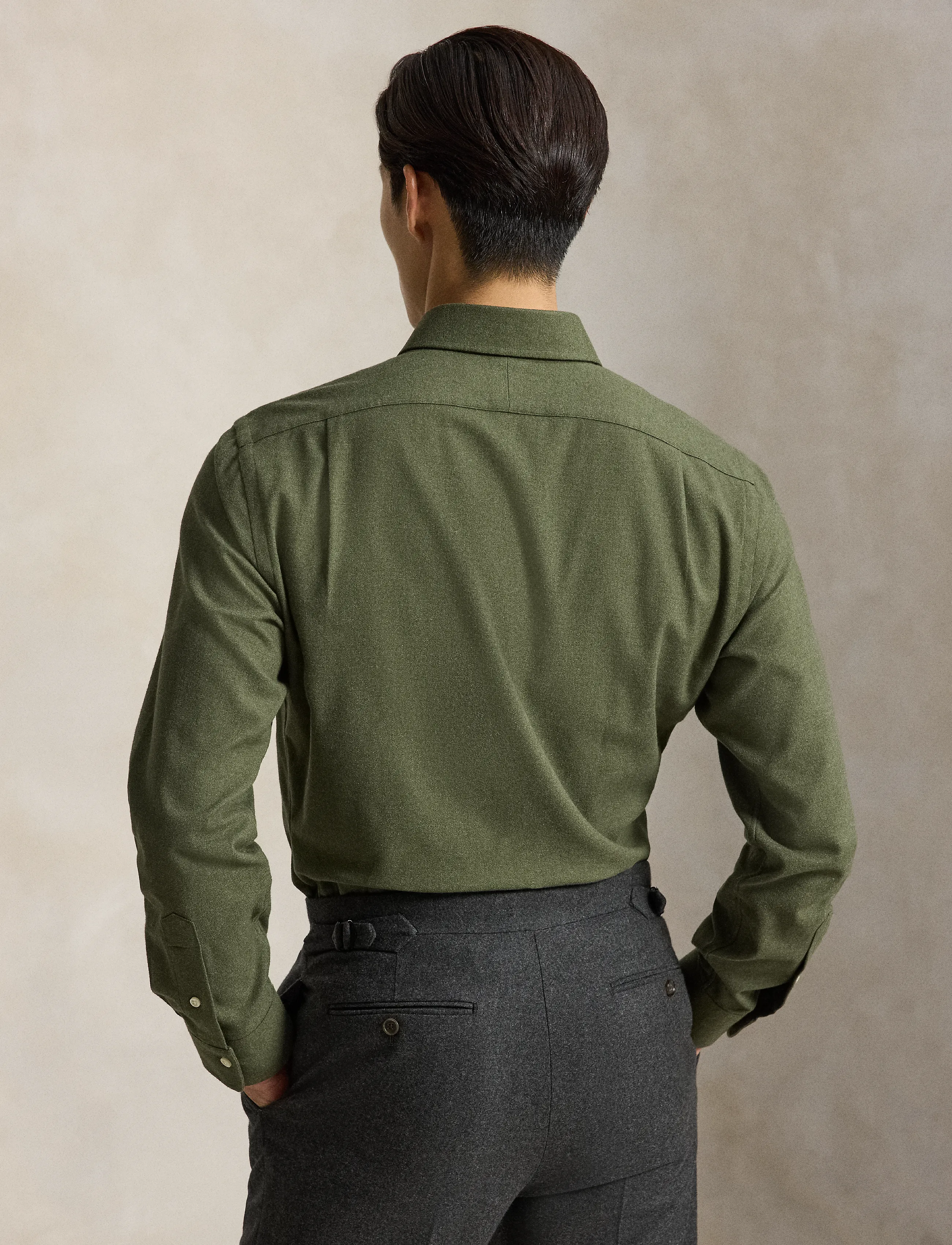 Polo Ralph Lauren - Custom Fit Performance Twill Shirt - casual - olive shrub heath - 4