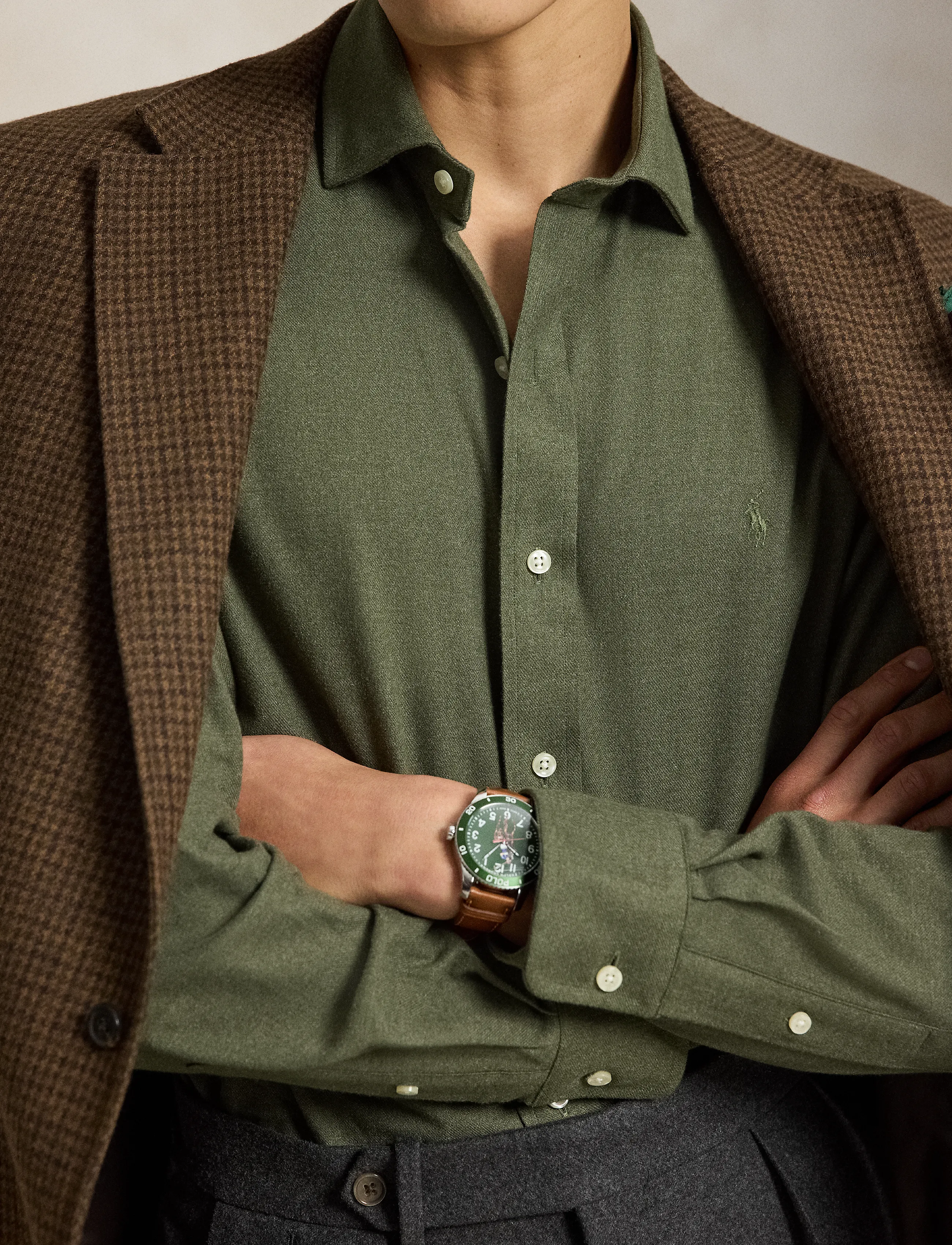 Polo Ralph Lauren - Custom Fit Performance Twill Shirt - casual - olive shrub heath - 5