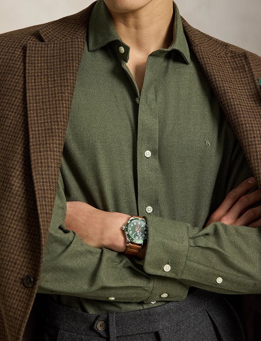 Polo Ralph Lauren - Custom Fit Performance Twill Shirt - casual - olive shrub heath - 5