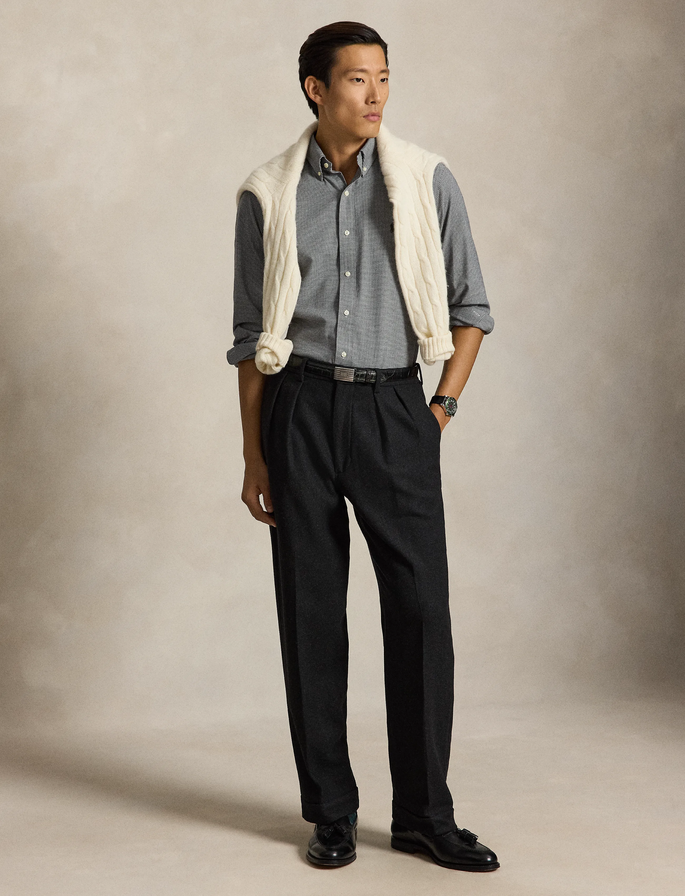Polo Ralph Lauren Custom Fit Performance Twill Shirt - Särgid - 7374C BARCLAY HEA / grey