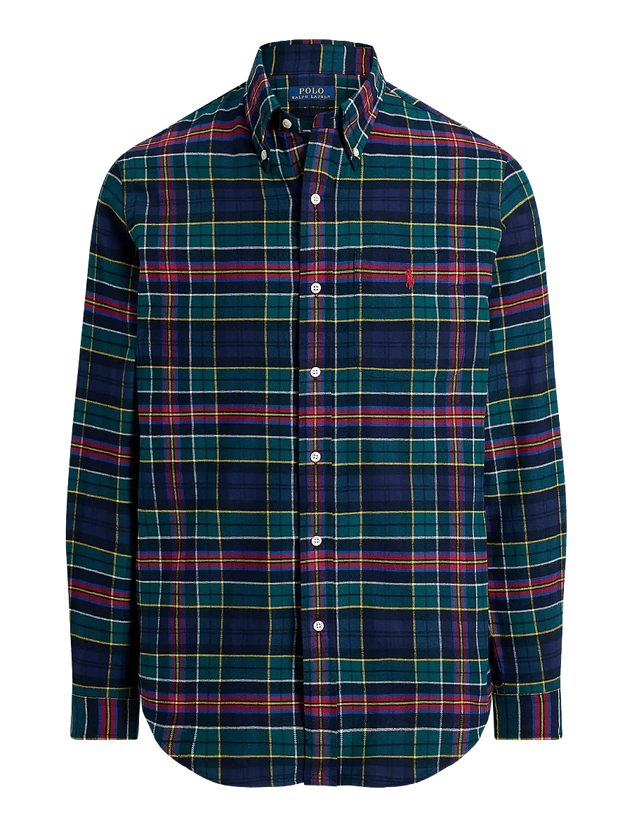 Polo Ralph Lauren - Custom Fit Plaid Performance Twill Shirt - ruudulised särgid - 7442 green red mu - 1