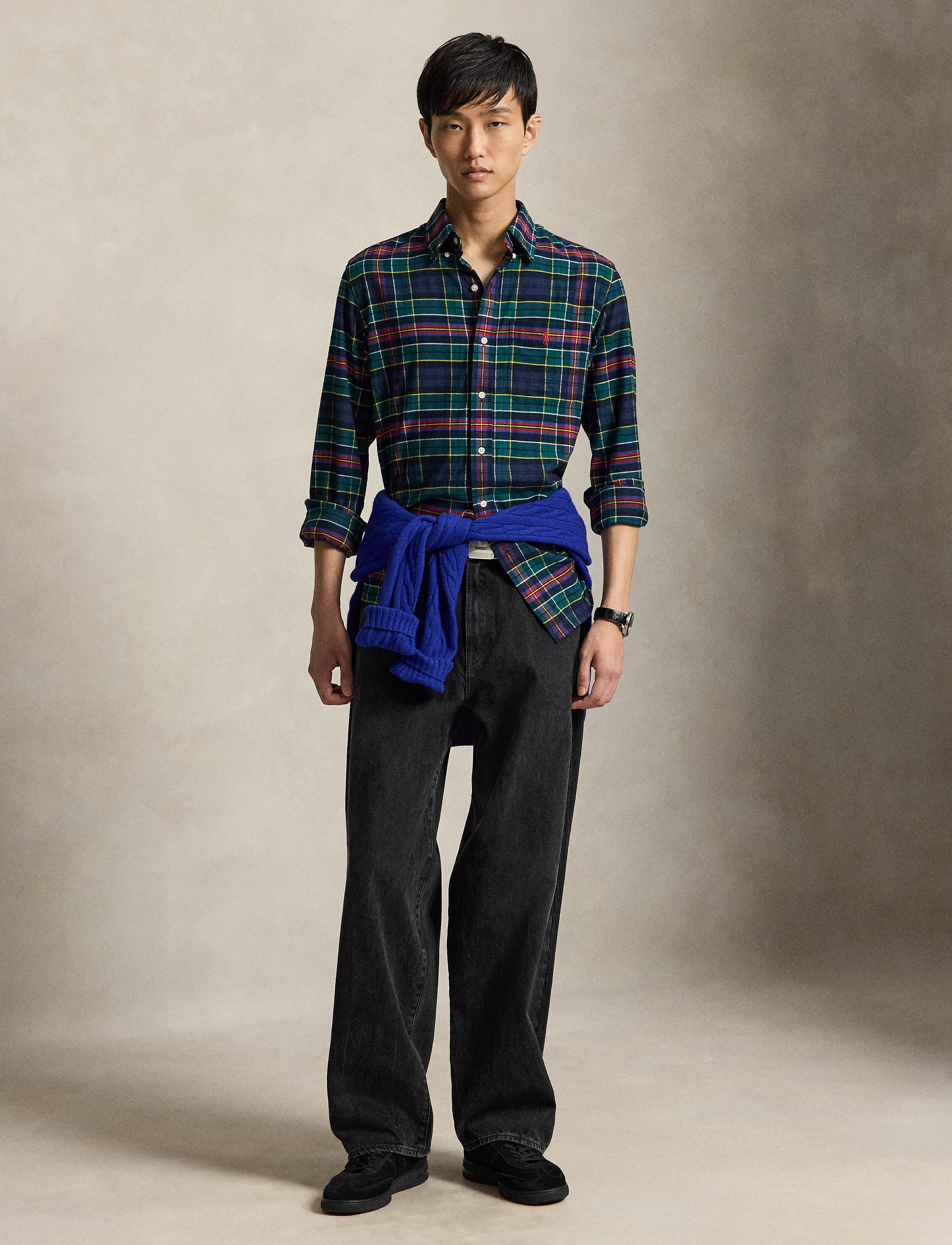 Polo Ralph Lauren - Custom Fit Plaid Performance Twill Shirt - 7442 green red mu - 3