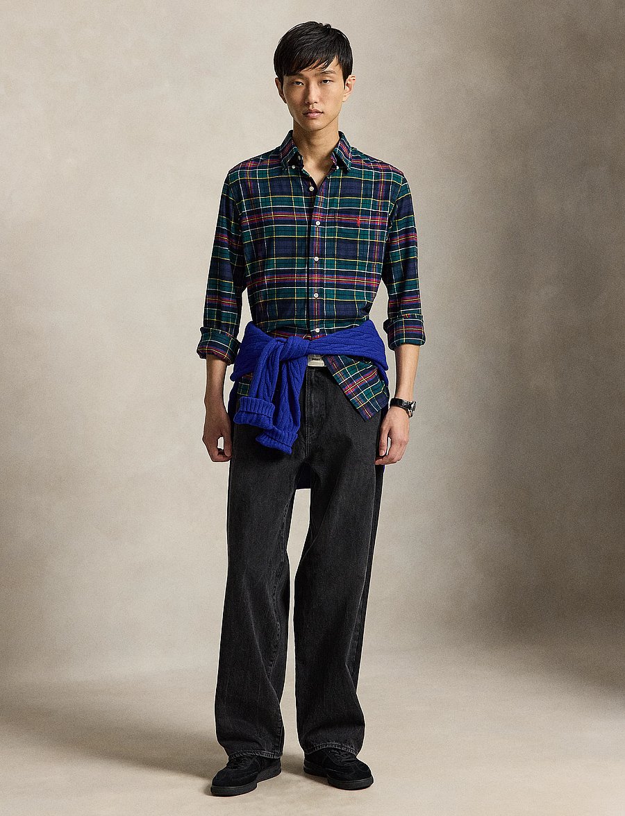 Polo Ralph Lauren - Custom Fit Plaid Performance Twill Shirt - ruudulised särgid - 7442 green red mu - 3