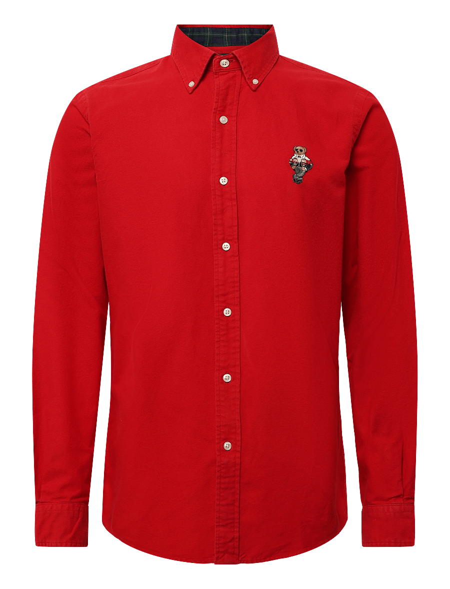 Polo Ralph Lauren - Custom Fit Polo Bear Oxford Shirt - oxfordi särgid - 7437b rl2000 red - 0