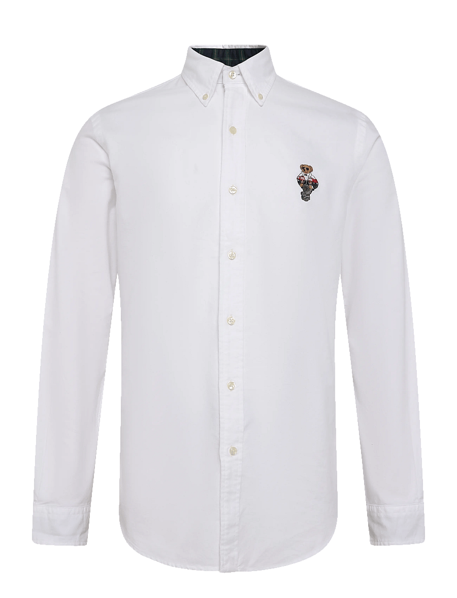Polo Ralph Lauren - Custom Fit Polo Bear Oxford Shirt - oxford-skjortor - 7437c ceramic whi - 0