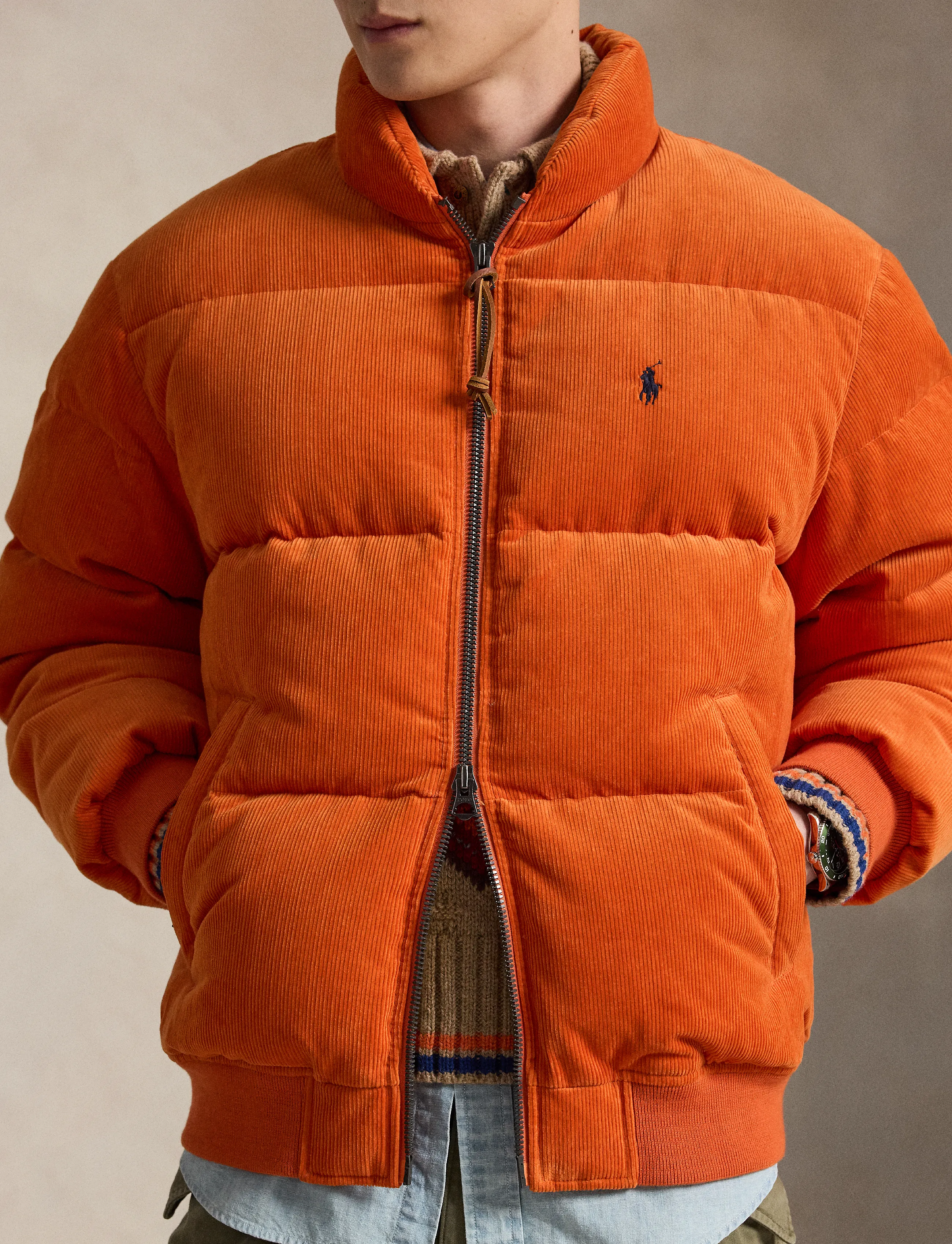 Polo Ralph Lauren - The Wyoming Corduroy Down Jacket - fodrade jackor - college orange - 3