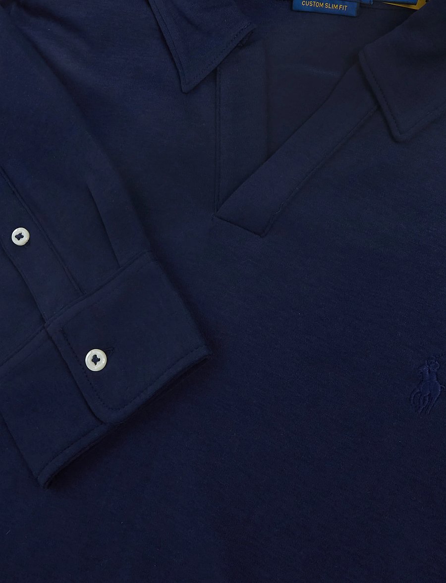 Polo Ralph Lauren - 50/1 INTERLOCK-KNT-POLO - prjónaðir, síðerma pólóbolir - refined navy/c792 - 2