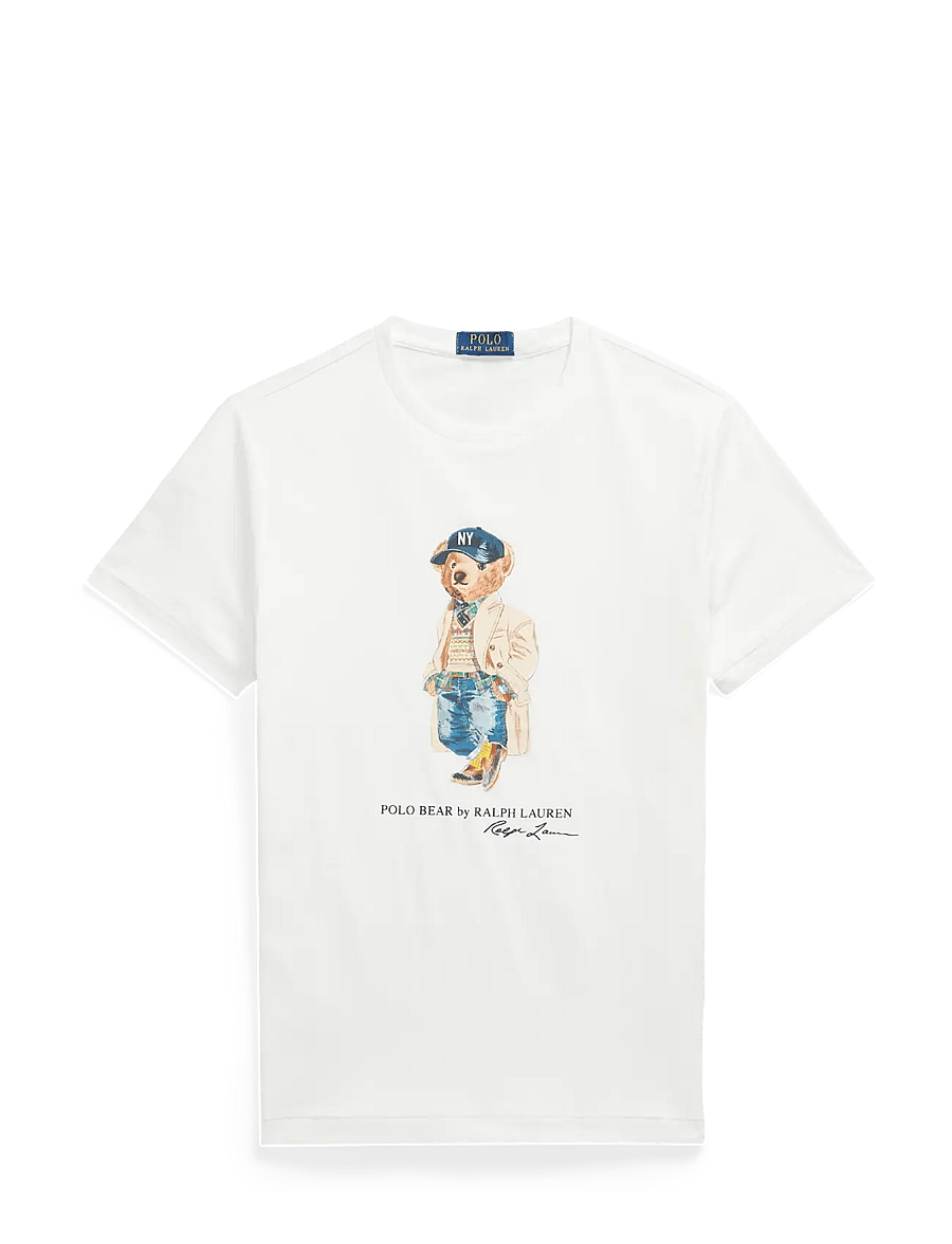 Polo Ralph Lauren - Custom Slim Fit Polo Bear T-Shirt - kurzärmelige t-shirts - white - 0