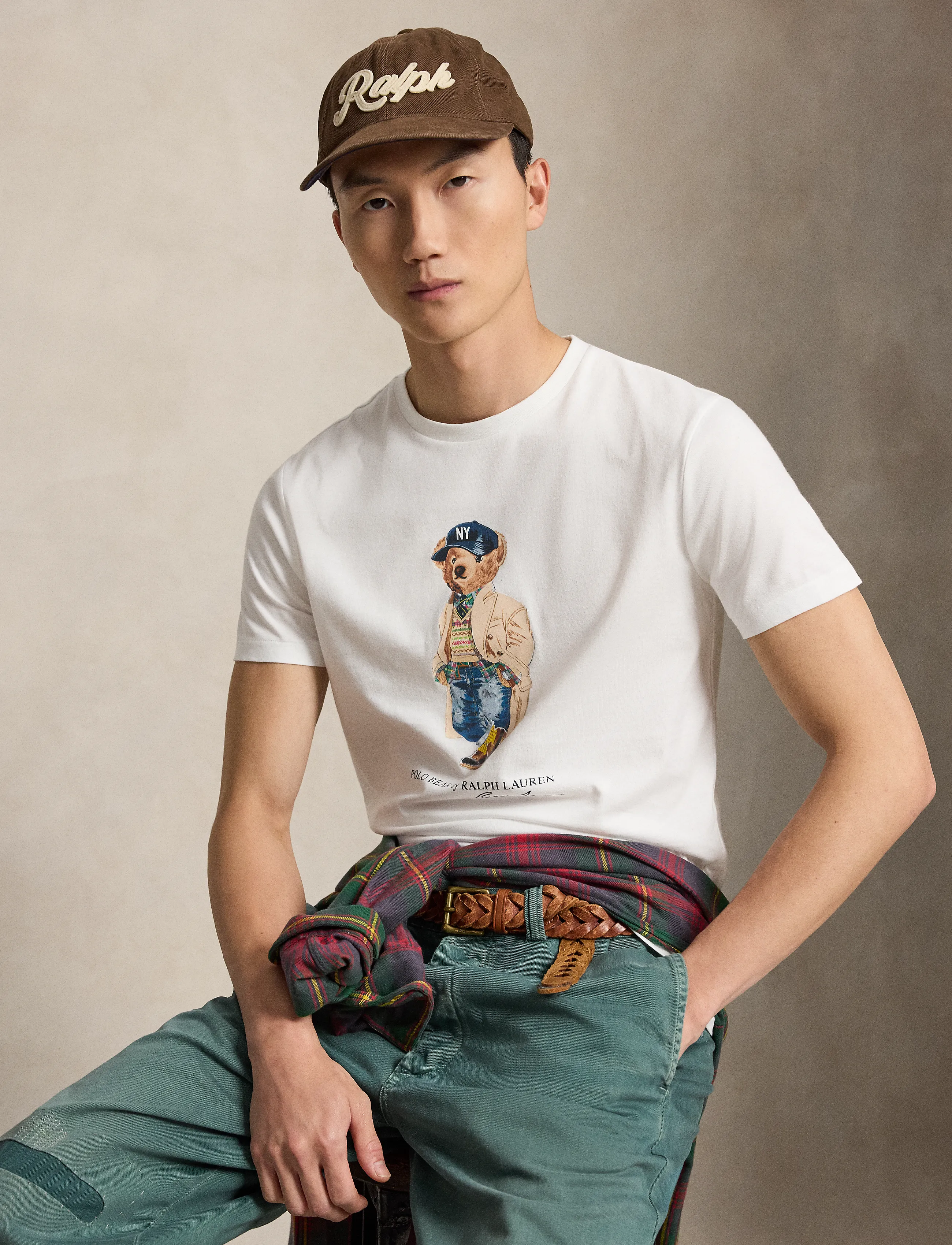Polo Ralph Lauren Custom Slim Fit Polo Bear T-Shirt - T-krekli ar īsām piedurknēm - WHITE / white