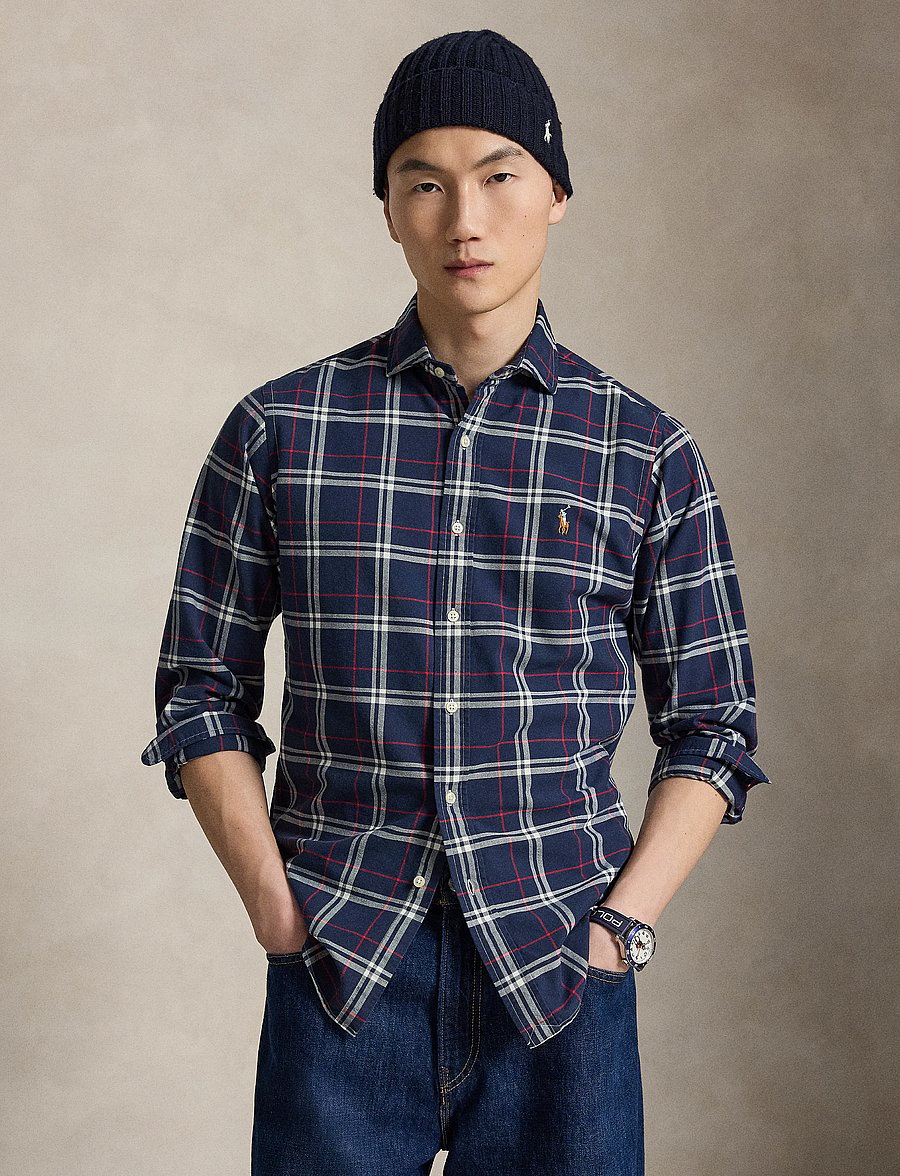 Polo Ralph Lauren - Custom Fit Plaid Oxford Shirt - oxford shirts - 7521a navy red wh - 1