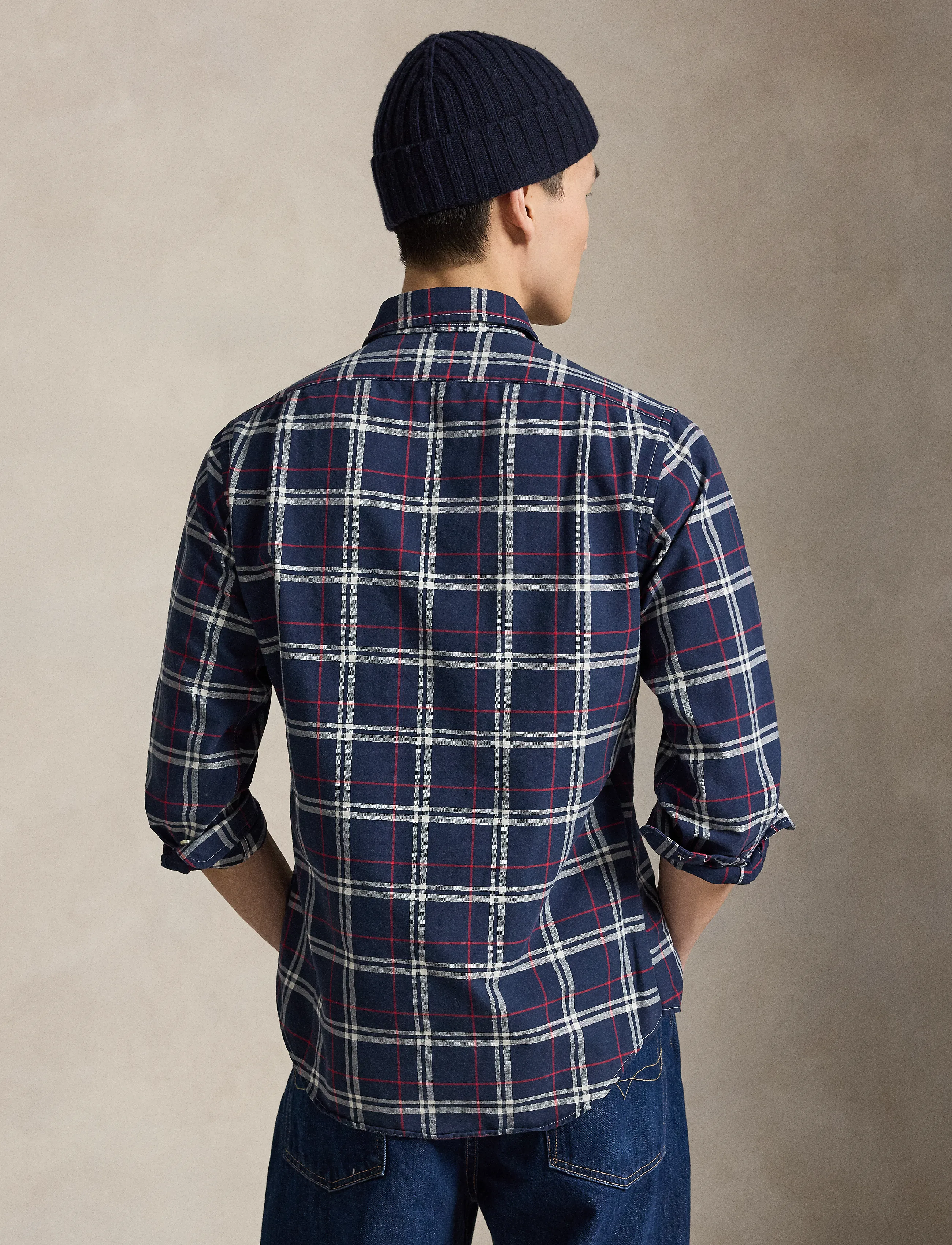 Polo Ralph Lauren - Custom Fit Plaid Oxford Shirt - oxford shirts - 7521a navy red wh - 4